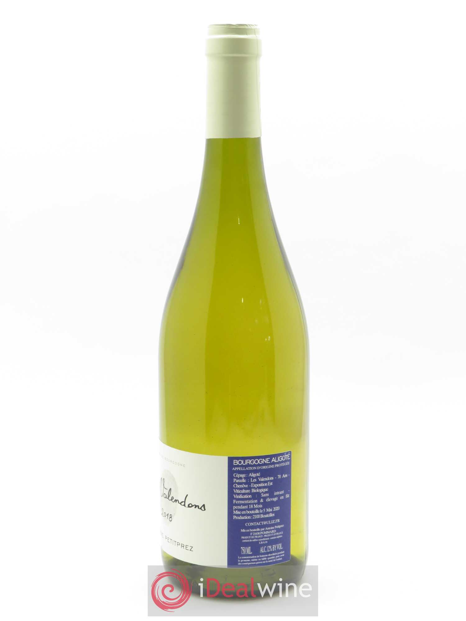 Bourgogne Aligoté Les Valendons Antoine Petitprez 2018 - Lot de 1 bouteille - 1