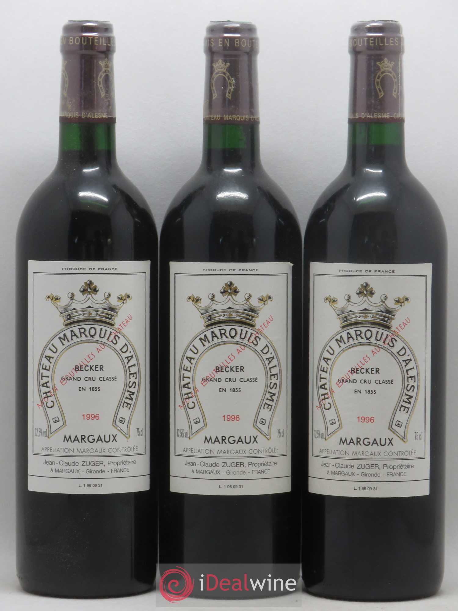 Château Marquis d'Alesme 1996 - Lot de 6 bouteilles - 2