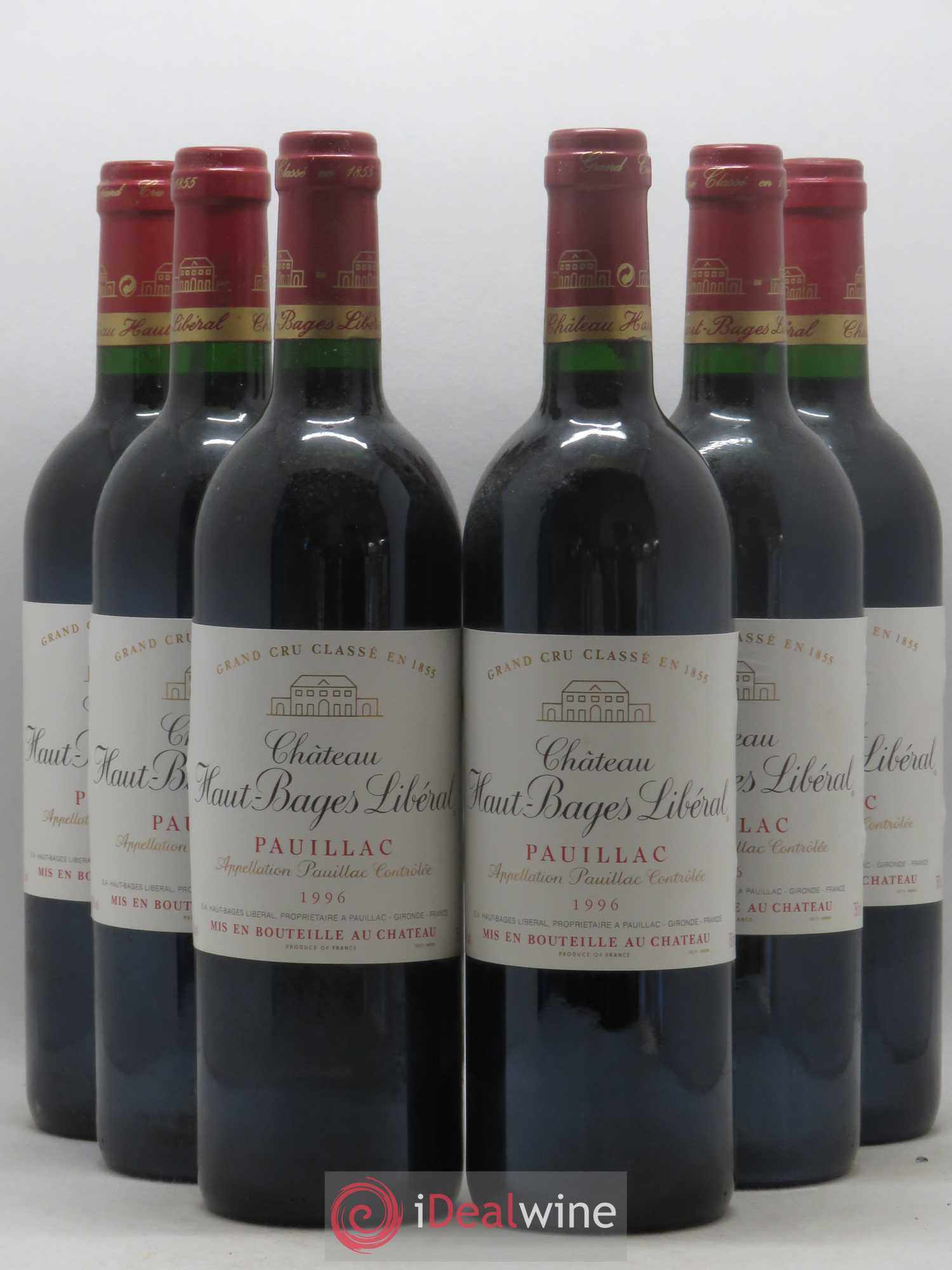 Château Haut Bages Libéral 5ème Grand Cru Classé 1996 - Lot de 6 bouteilles - 0