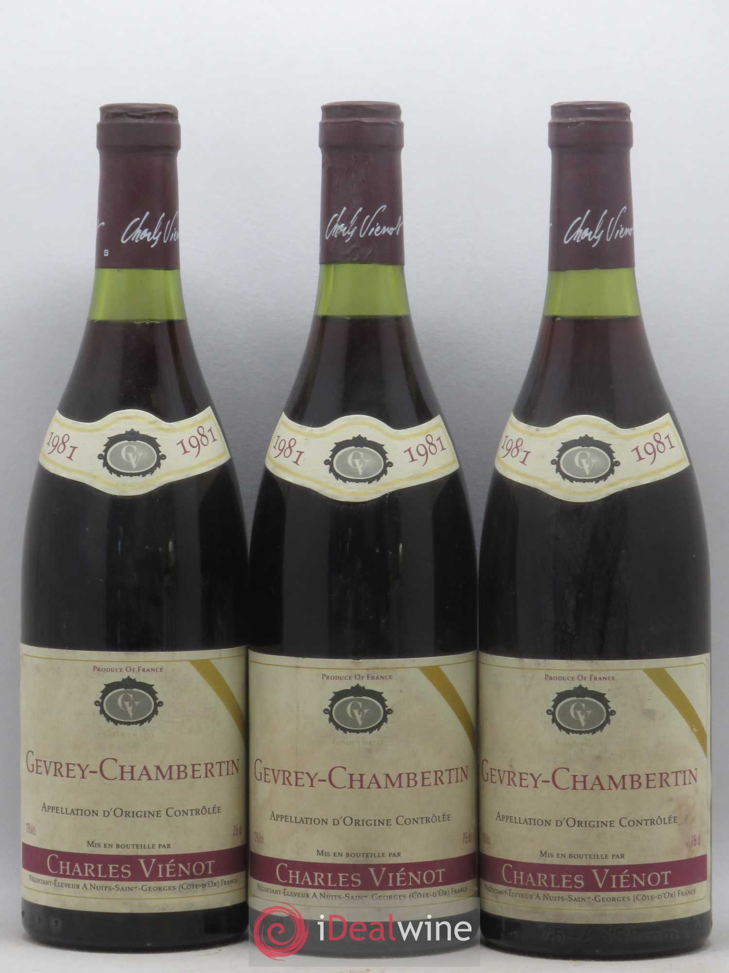 Gevrey-Chambertin Charles Vienot 1981 - Lot de 3 bouteilles - 0
