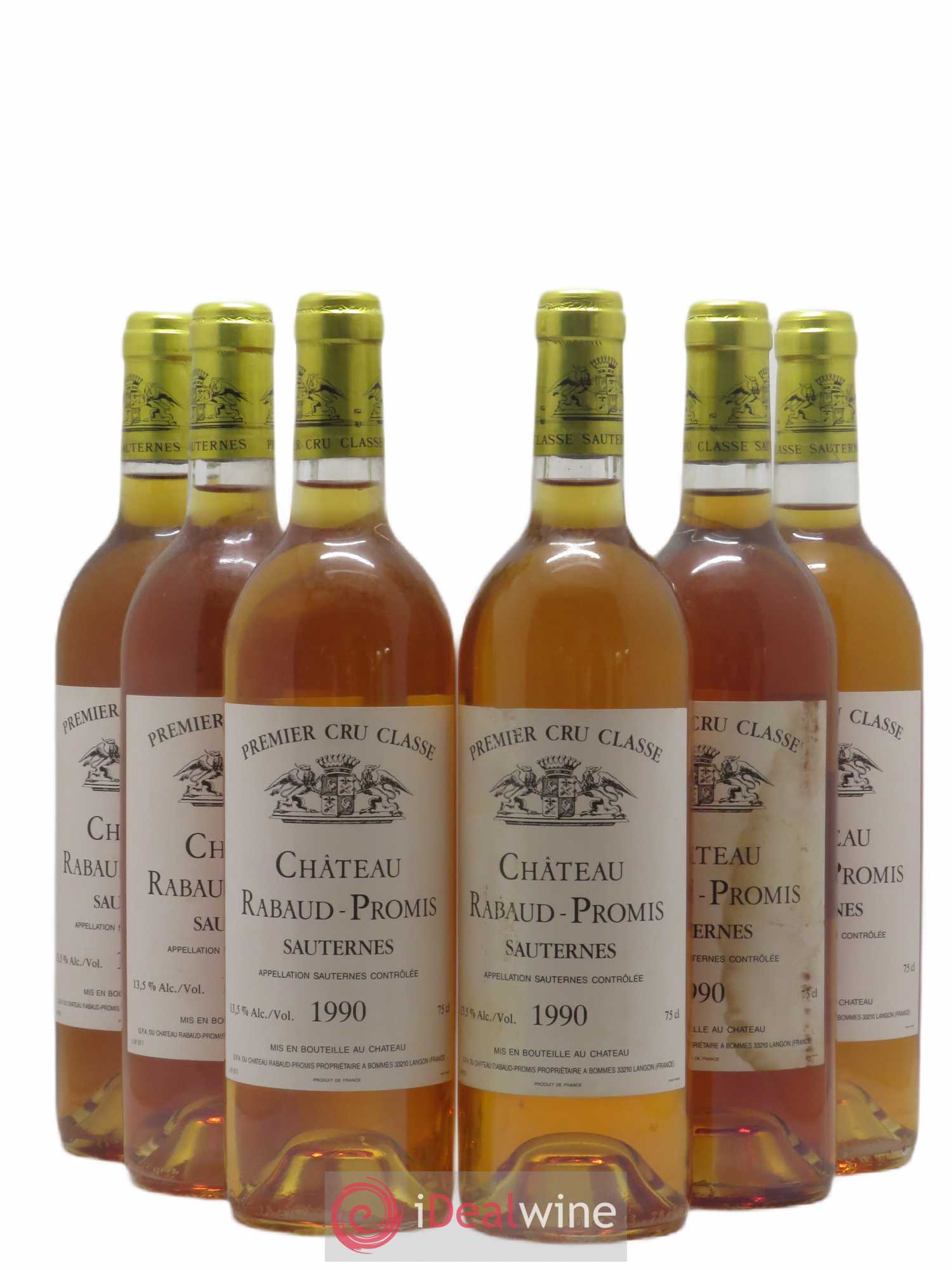 Château Rabaud Promis 1er Grand Cru Classé 1990 - Lotto di 6 bottiglie - 0