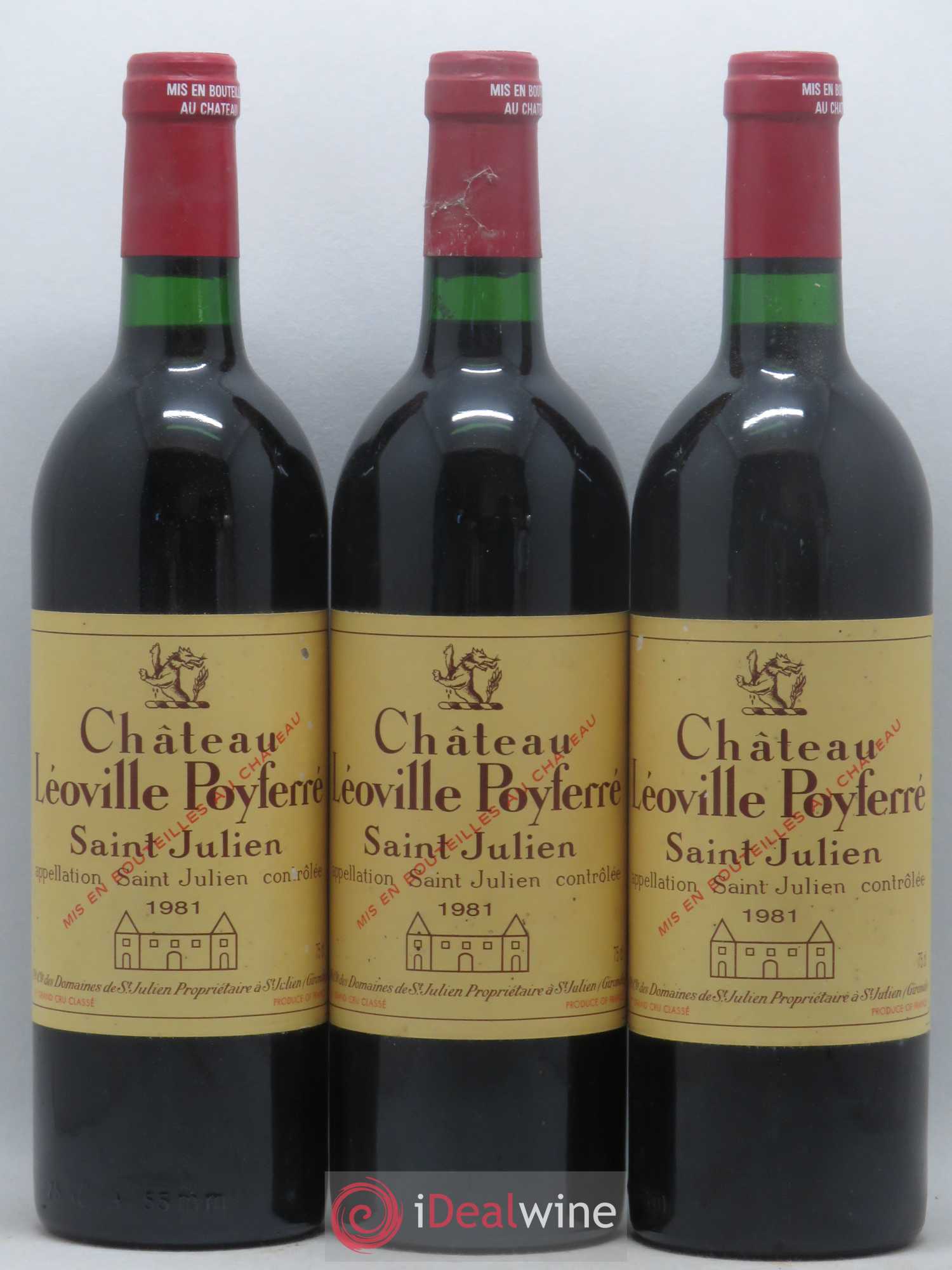 Château Léoville Poyferré 2ème Grand Cru Classé 1981 - Lot de 3 bouteilles - 0