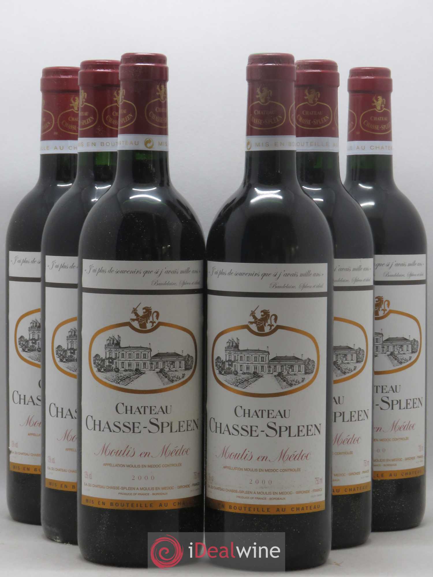 Château Chasse Spleen 2000 - Lot de 6 bouteilles - 0
