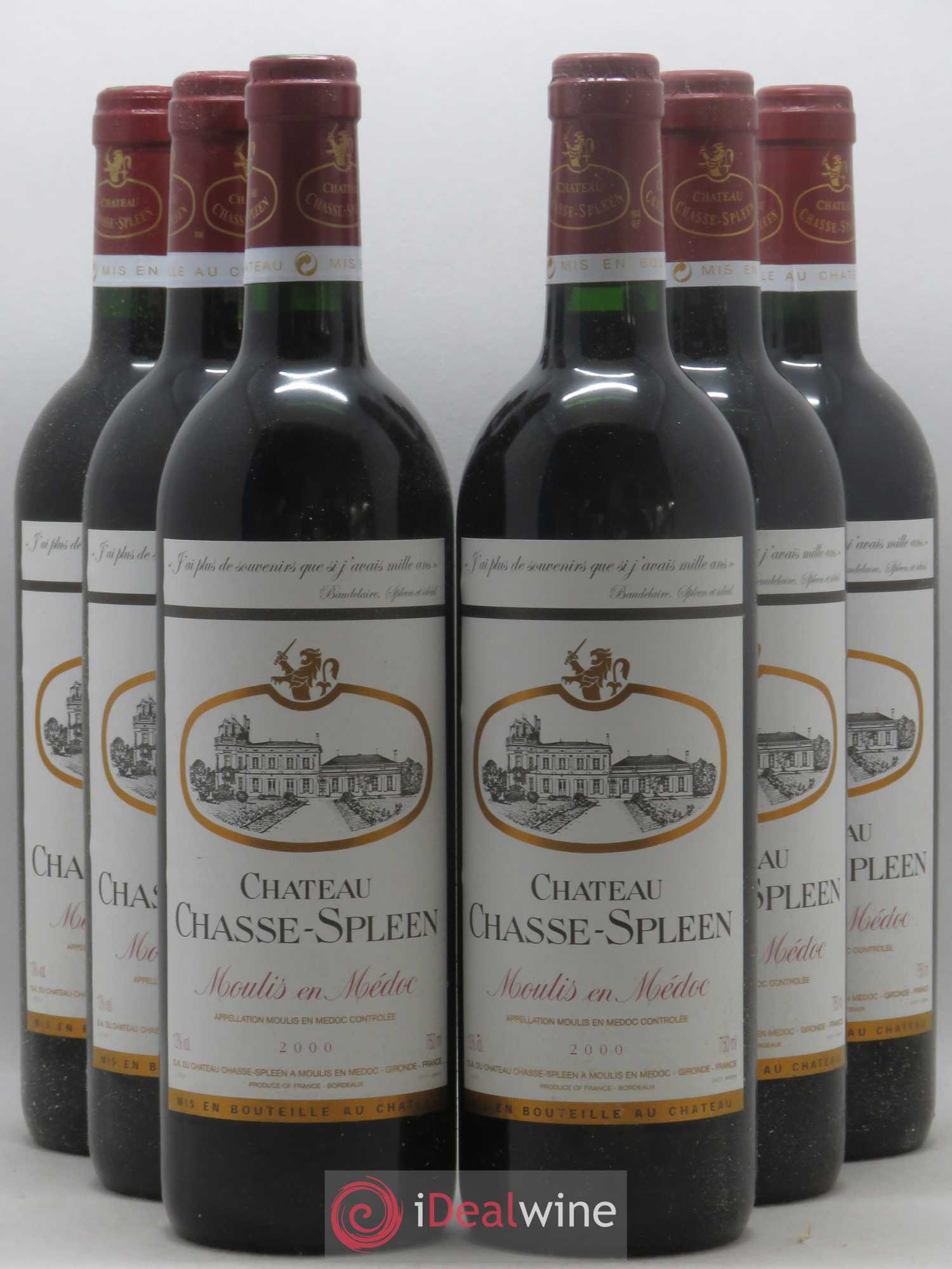Château Chasse Spleen 2000 - Lot de 6 bouteilles - 0