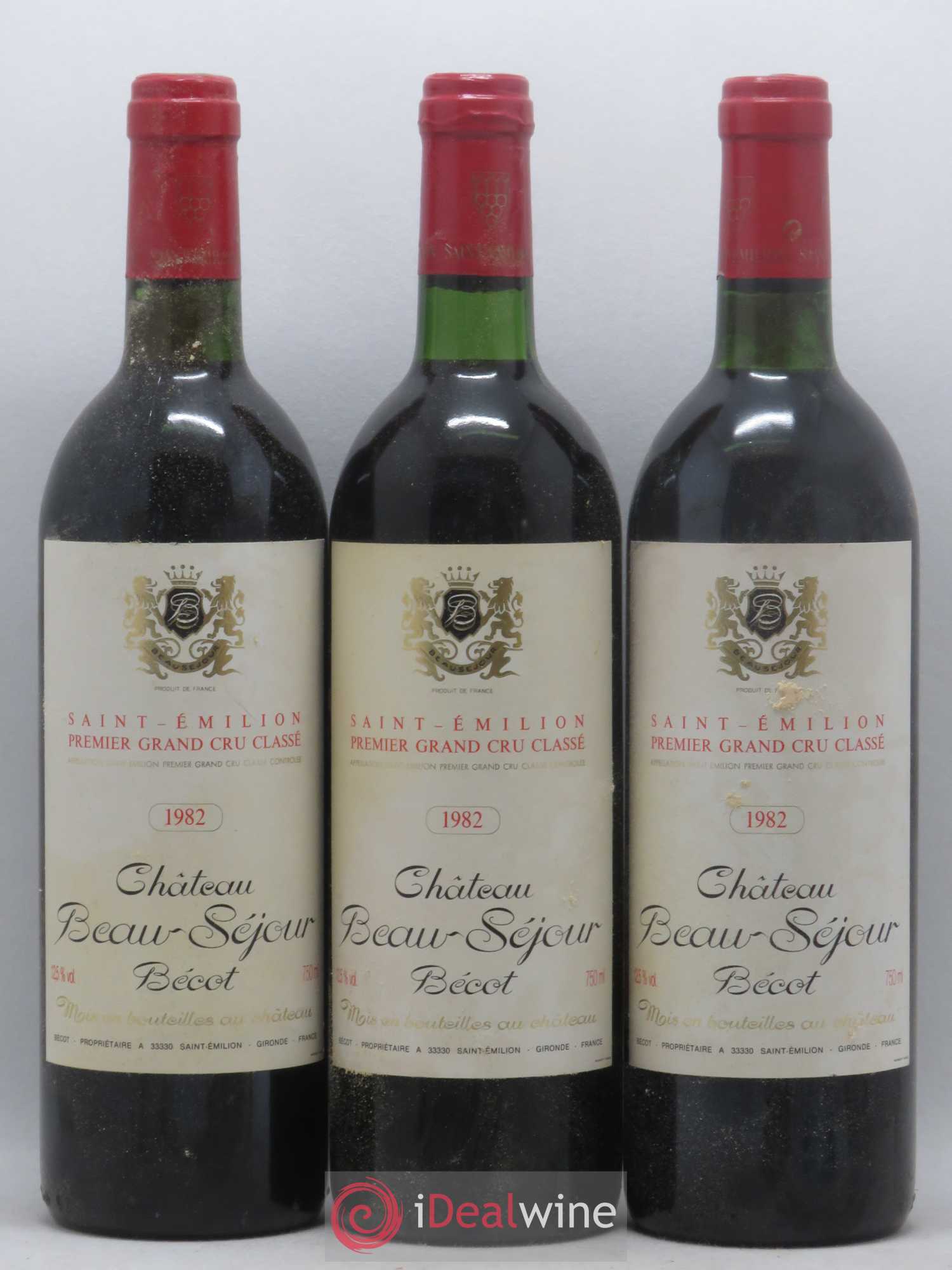 Château Beau-Séjour Bécot 1er Grand Cru Classé B 1982 - Lot de 6 bouteilles - 1