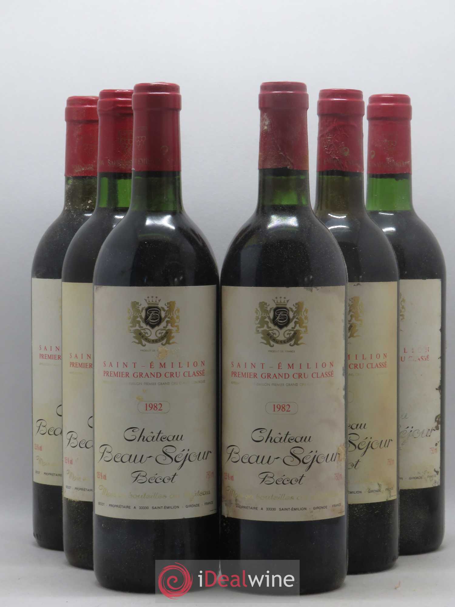 Château Beau-Séjour Bécot 1er Grand Cru Classé B 1982 - Lot de 6 bouteilles - 0