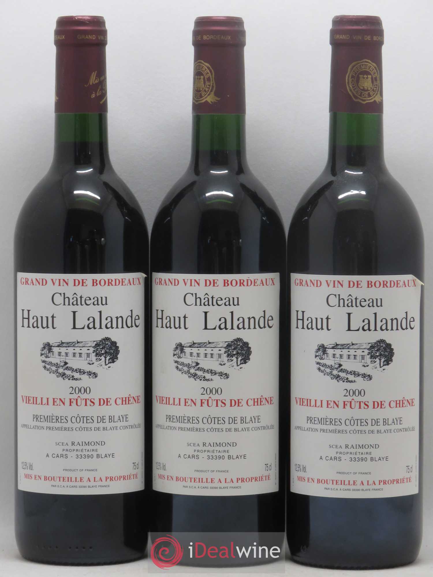 Premières-Côtes-de-Blaye (Blaye-Côtes-de-Bordeaux)  2000 - Posten von 6 Flaschen - 1