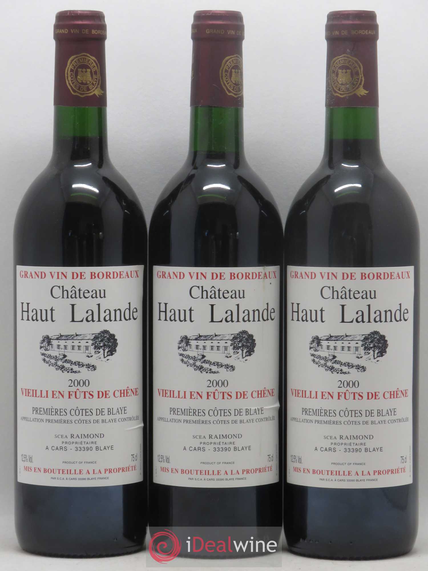 Premières-Côtes-de-Blaye (Blaye-Côtes-de-Bordeaux)  2000 - Posten von 6 Flaschen - 2
