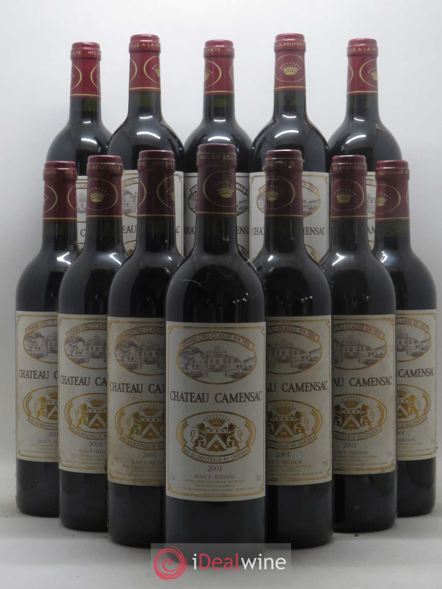 Château Camensac 5ème Grand Cru Classé 2001 - Lot de 12 bouteilles - 0