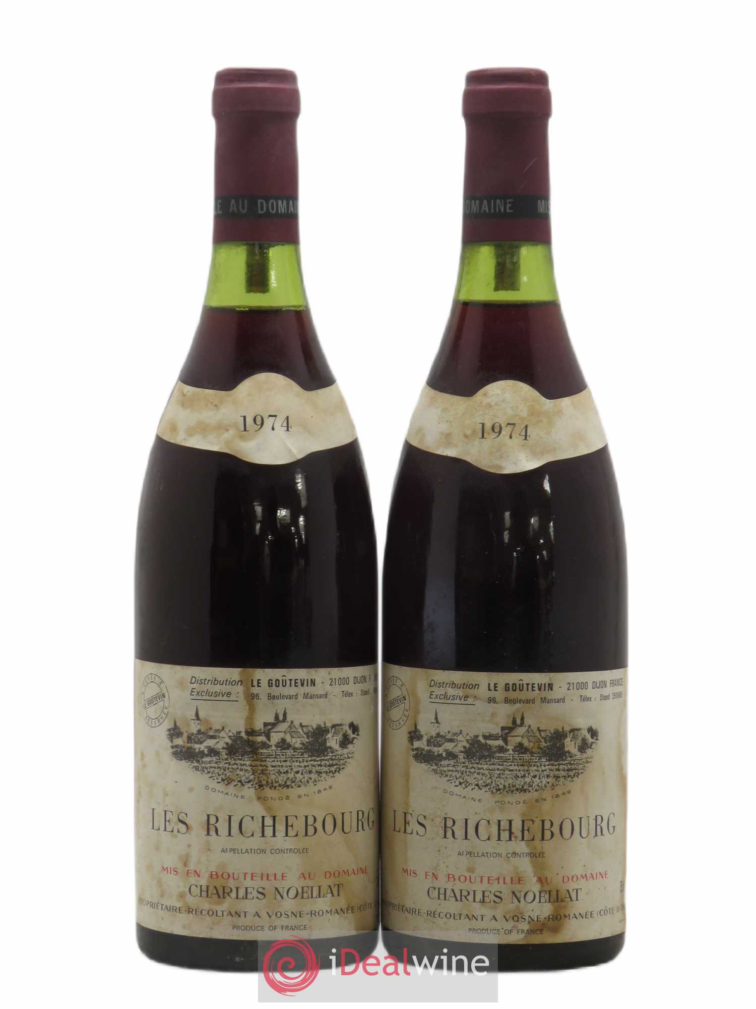 Richebourg Grand Cru Charles Noëllat 1974 - Lot de 2 bouteilles - 0