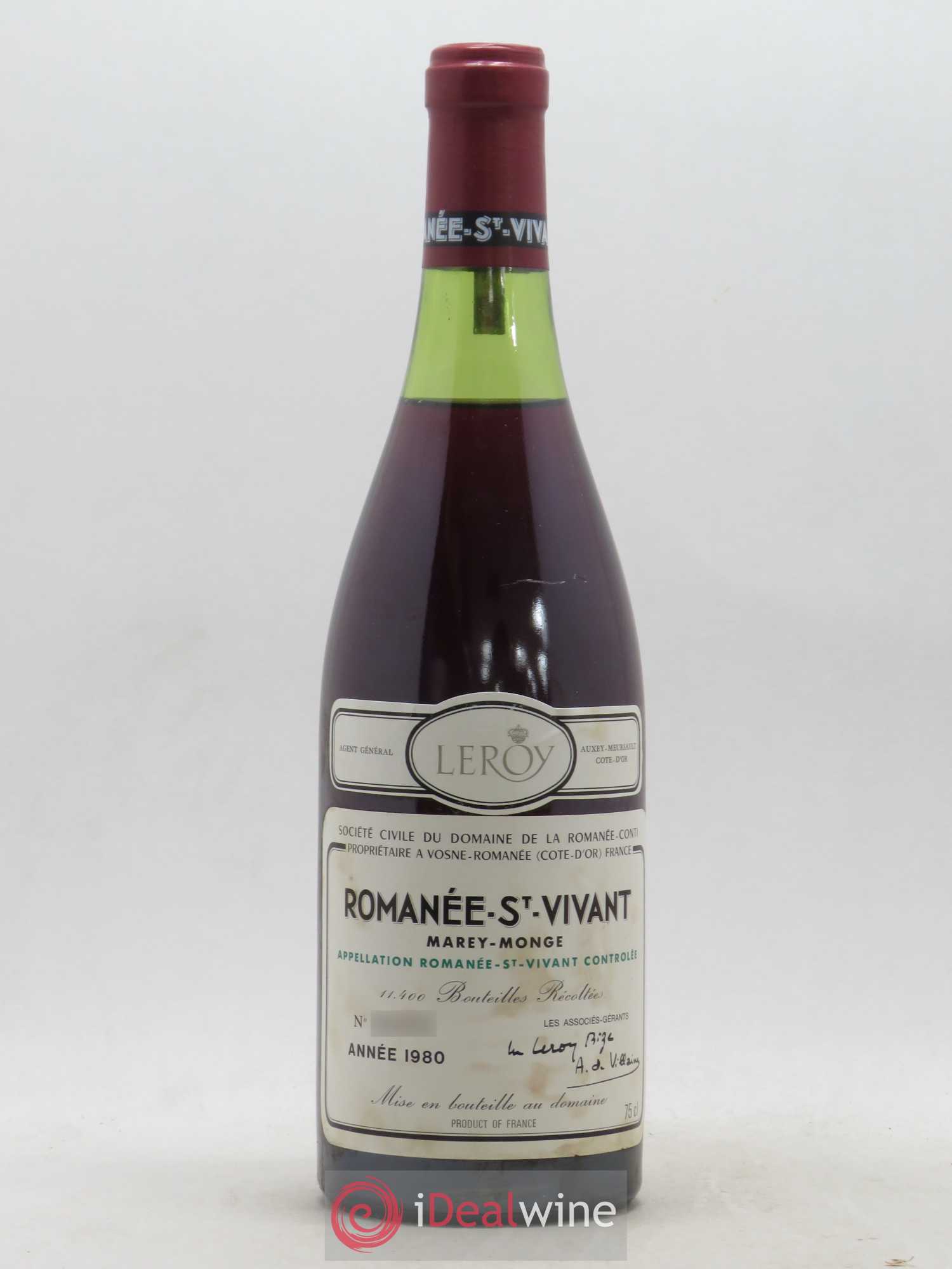 Romanée-Saint-Vivant Grand Cru Domaine de la Romanée-Conti 1980 - Lot de 1 bouteille - 0