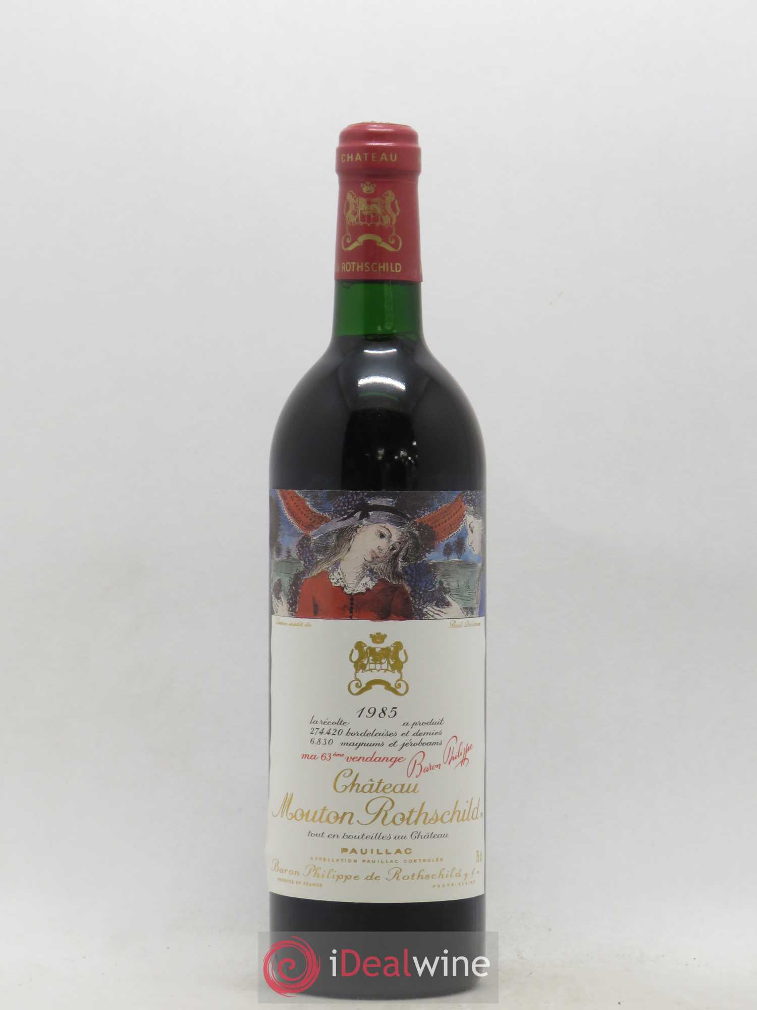 Château Mouton Rothschild 1er Grand Cru Classé 1985 - Lot de 1 bouteille - 0