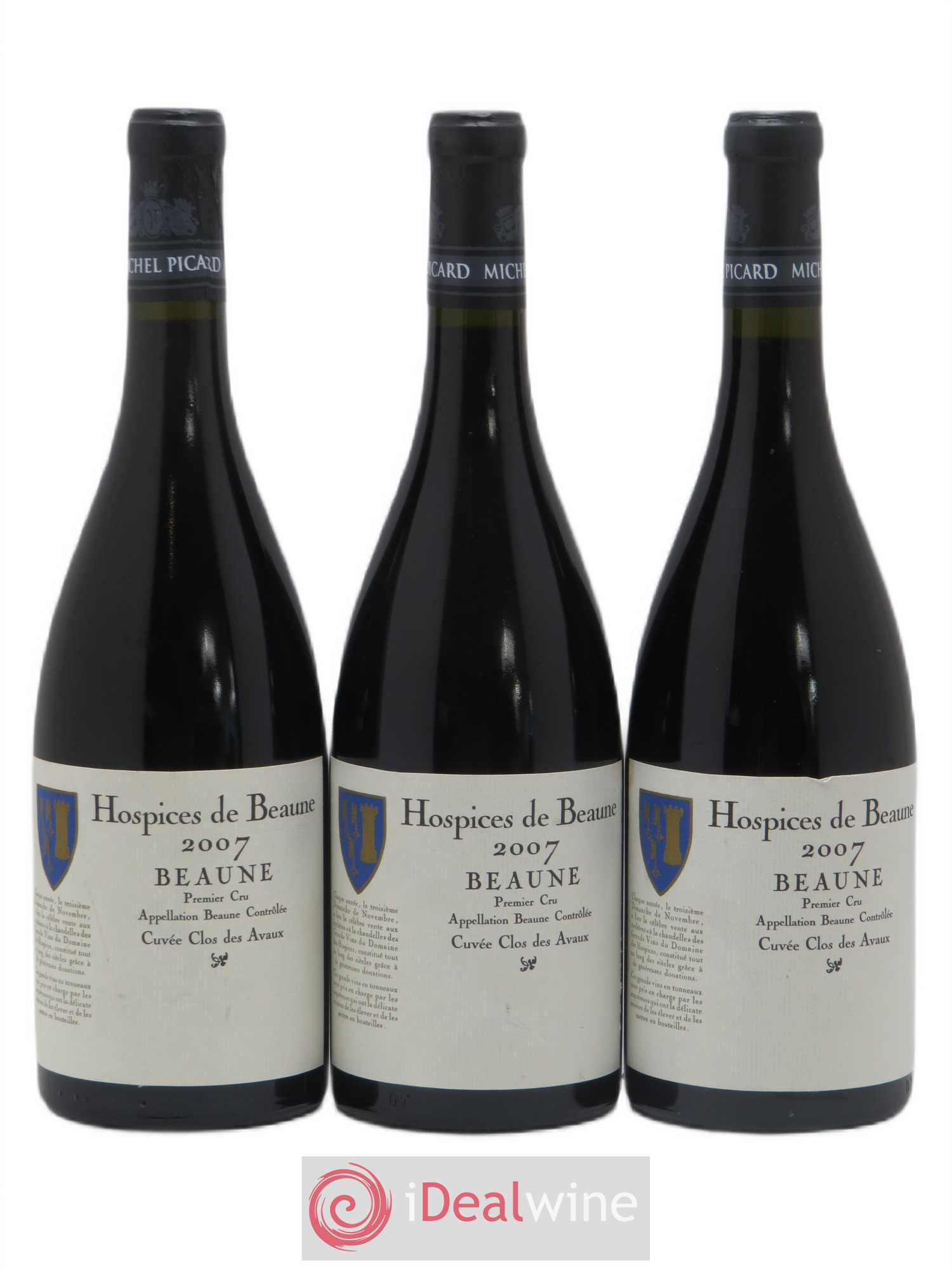 Beaune 1er Cru Clos des Avaux Hospices de Beaune Michel Picard 2007 - Posten von 3 Flaschen - 0