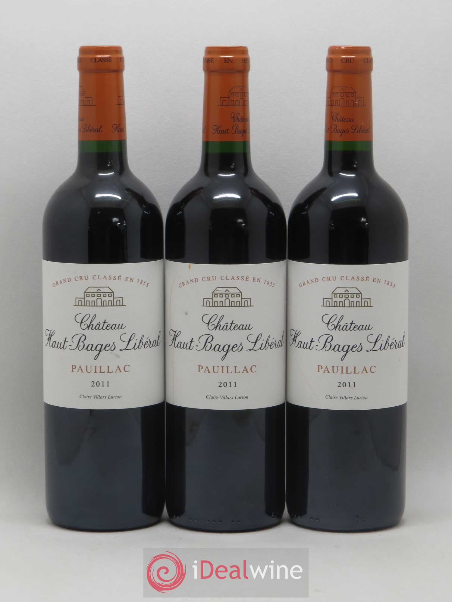 Château Haut Bages Libéral 5ème Grand Cru Classé 2011 - Lot de 3 bouteilles - 0