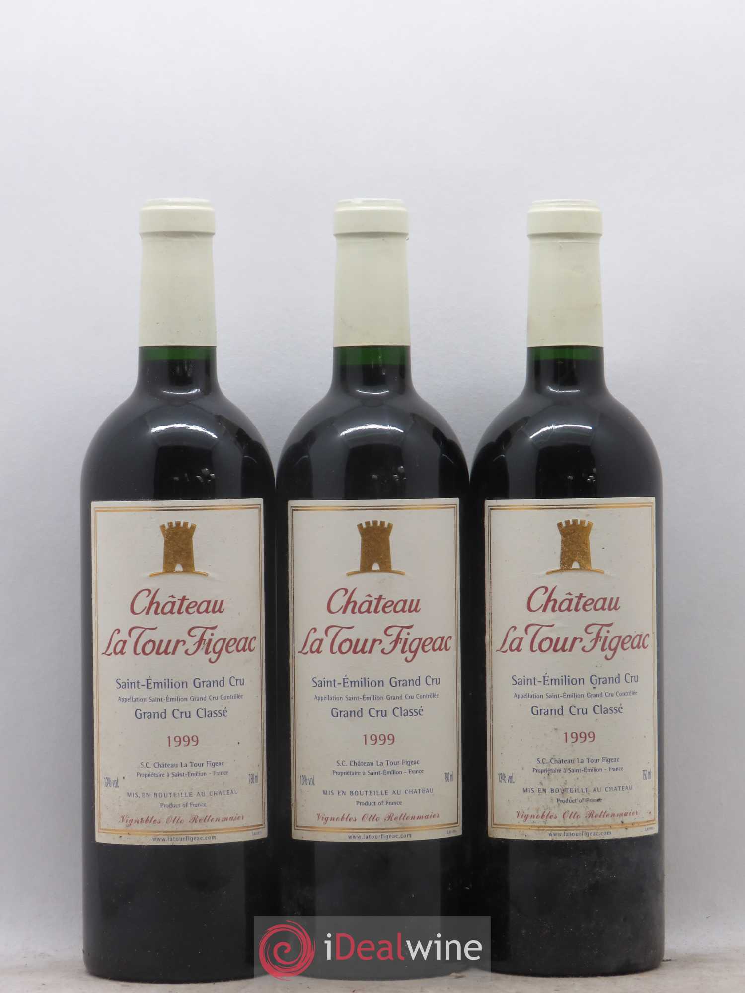 Château la Tour Figeac Grand Cru Classé 1999 - Lot de 3 bouteilles - 0