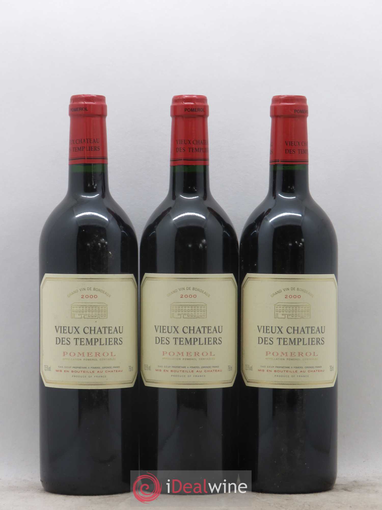 Pomerol Vieux Chateau des Templiers 2000 - Posten von 3 Flaschen - 0