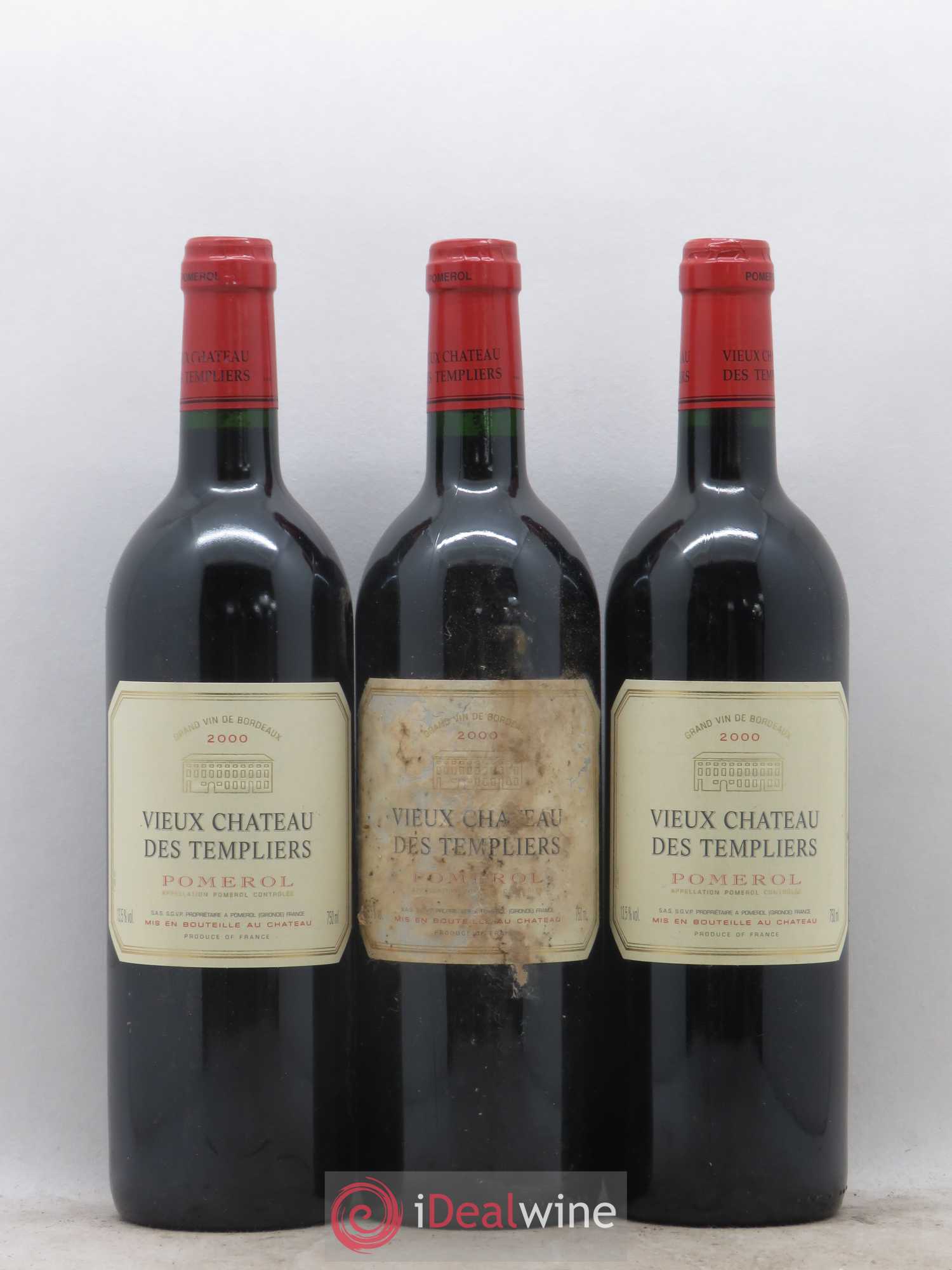 Pomerol Vieux Chateau des Templiers 2000 - Posten von 3 Flaschen - 0