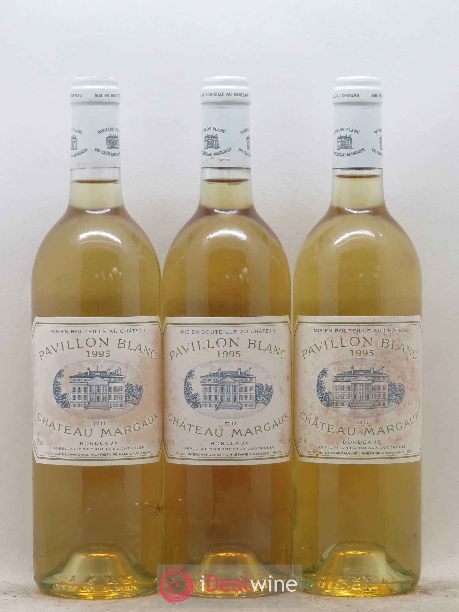 Pavillon Blanc du Château Margaux 1995 - Lot de 3 bouteilles - 0