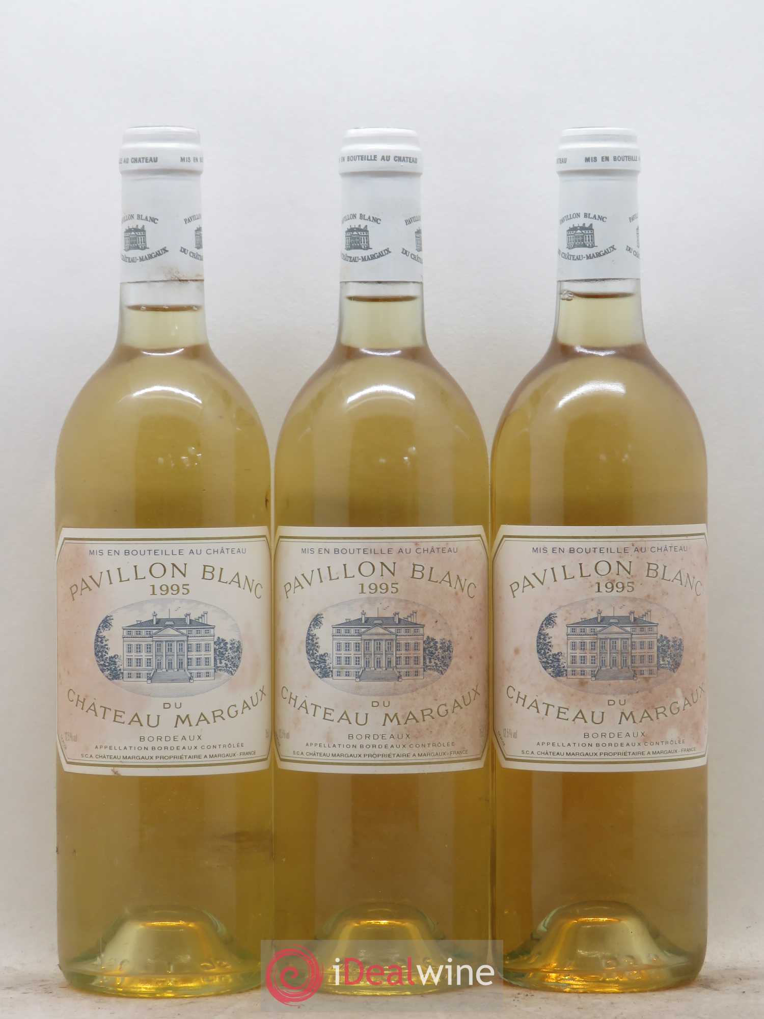 Pavillon Blanc du Château Margaux 1995 - Lot de 3 bouteilles - 0