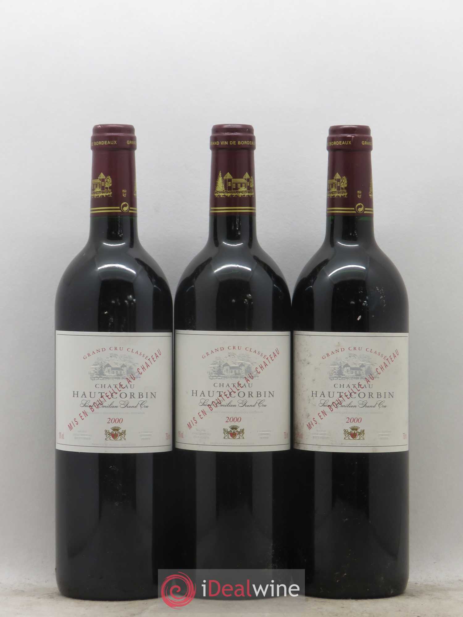 Château Haut Corbin Grand Cru 2000 - Lot de 3 bouteilles - 0