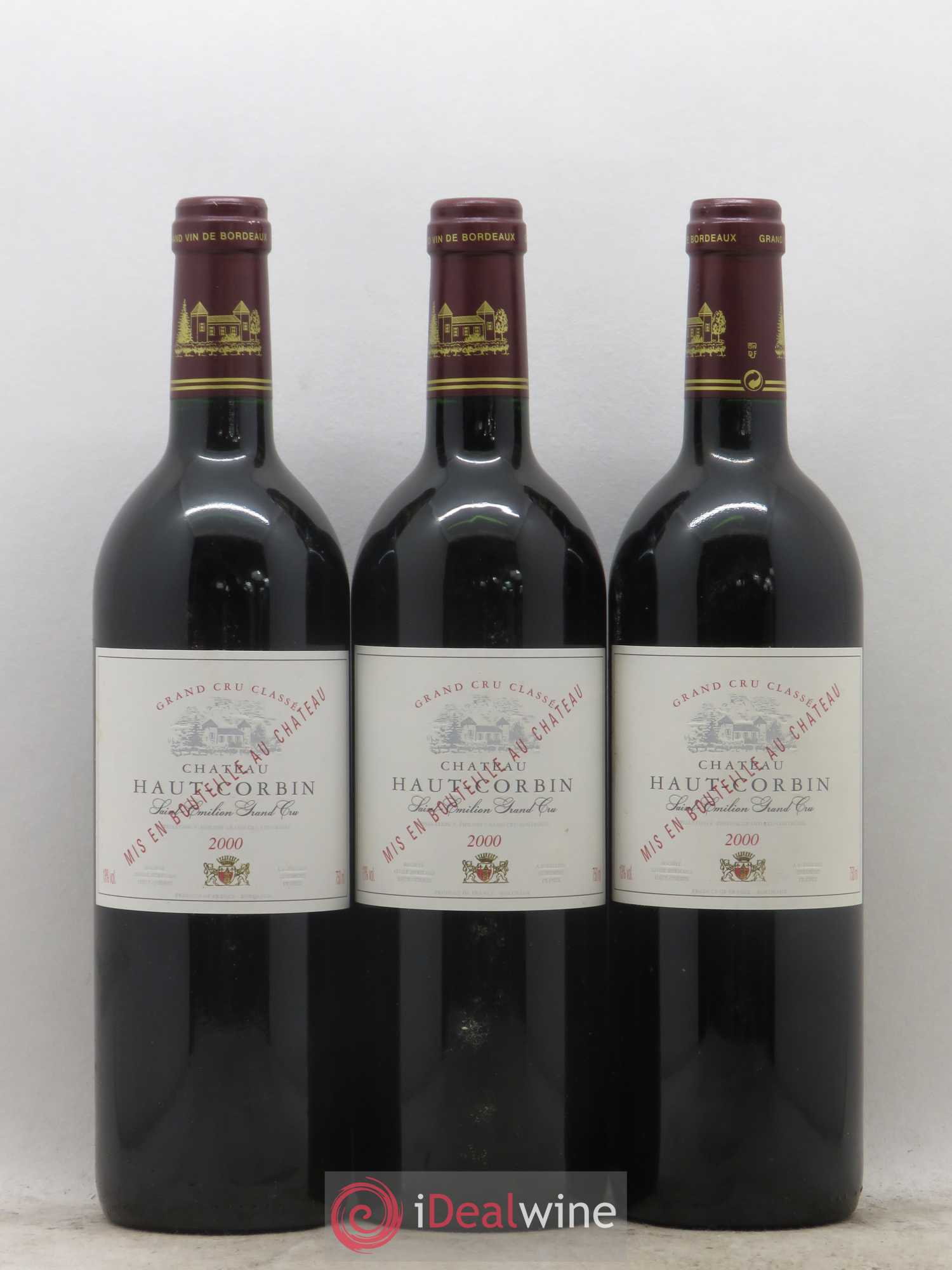 Château Haut Corbin Grand Cru 2000 - Lot de 3 bouteilles - 0