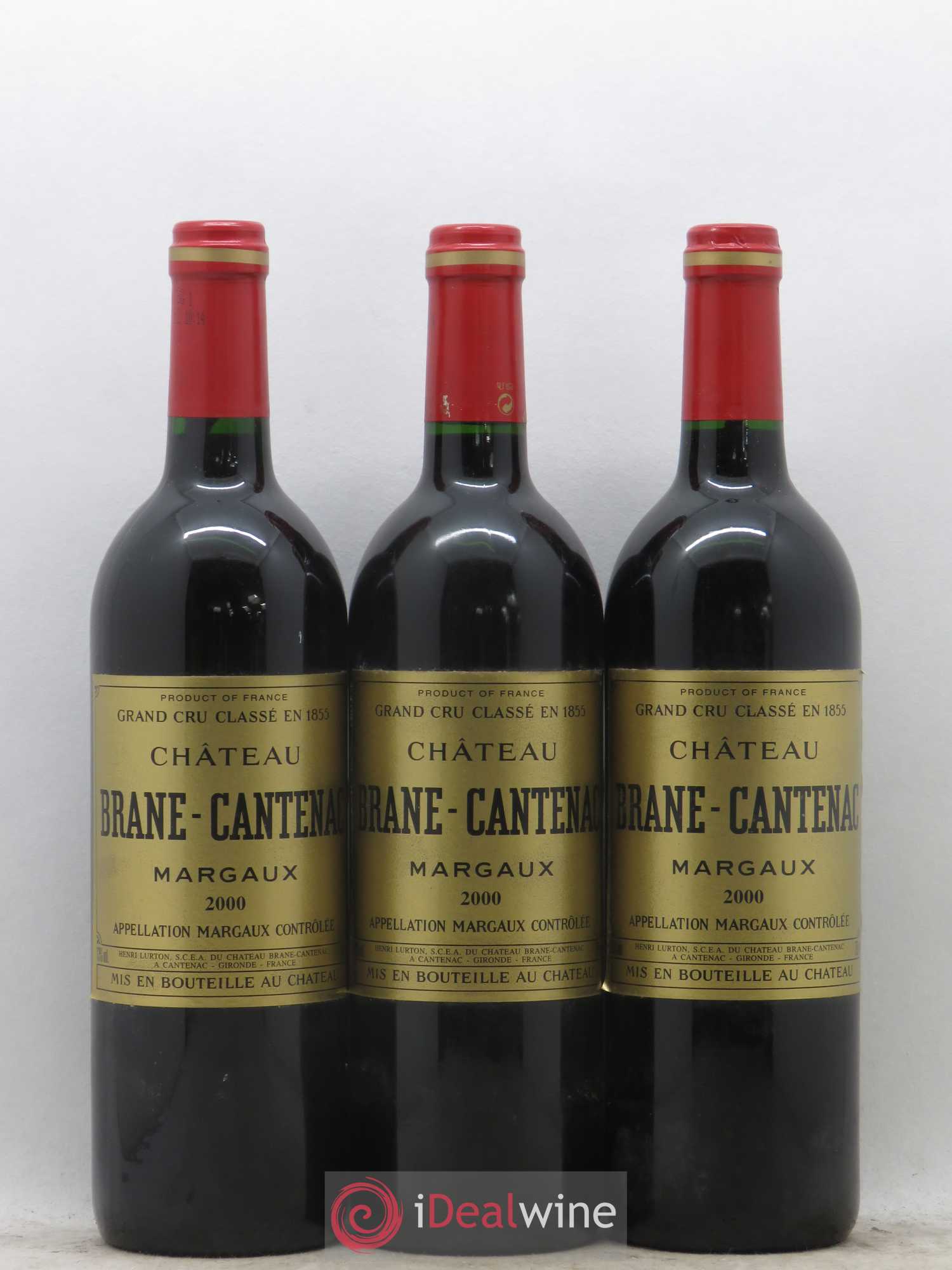 Château Brane Cantenac 2ème Grand Cru Classé 2000 - Lot de 3 bouteilles - 0
