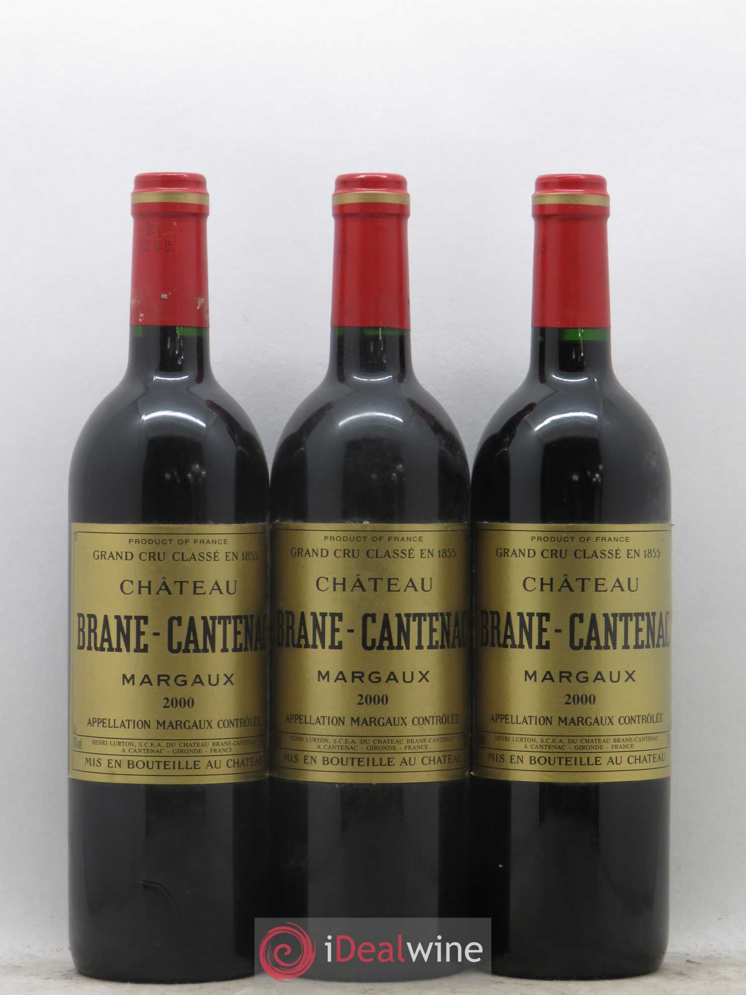 Château Brane Cantenac 2ème Grand Cru Classé 2000 - Lot de 3 bouteilles - 0