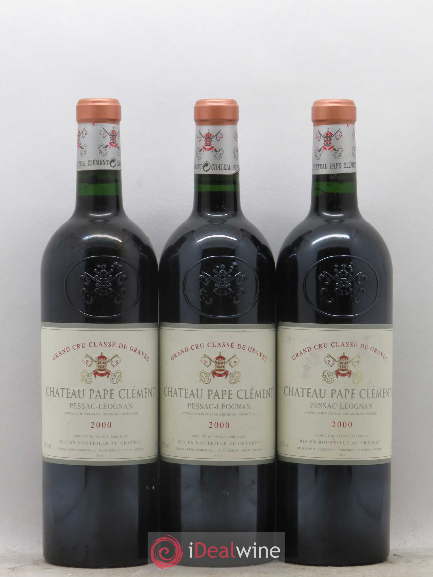 Château Pape Clément Cru Classé de Graves 2000 - Lot de 3 bouteilles - 0