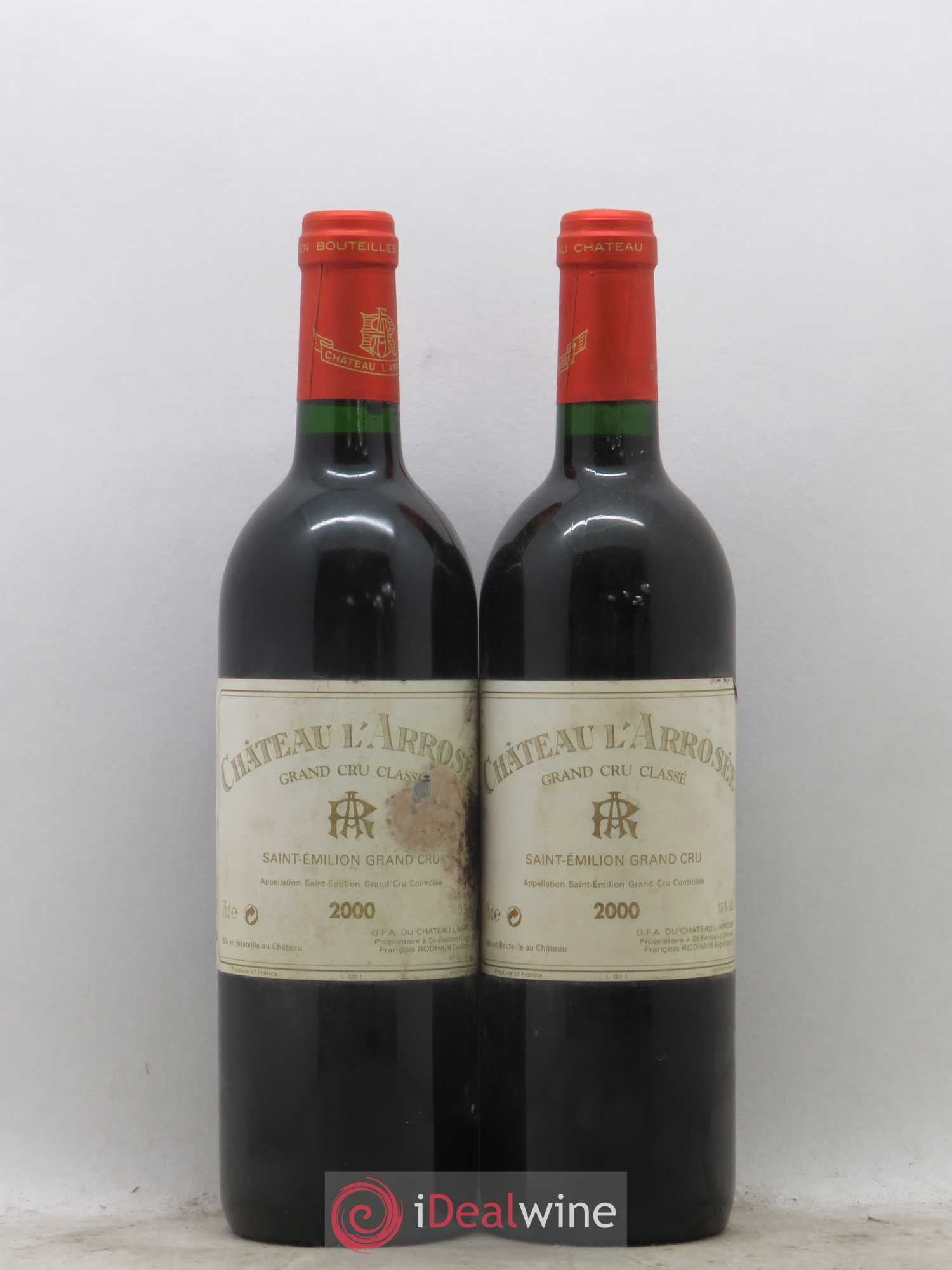 Château l' Arrosée Grand Cru Classé 2000 - Lot de 2 bouteilles - 0