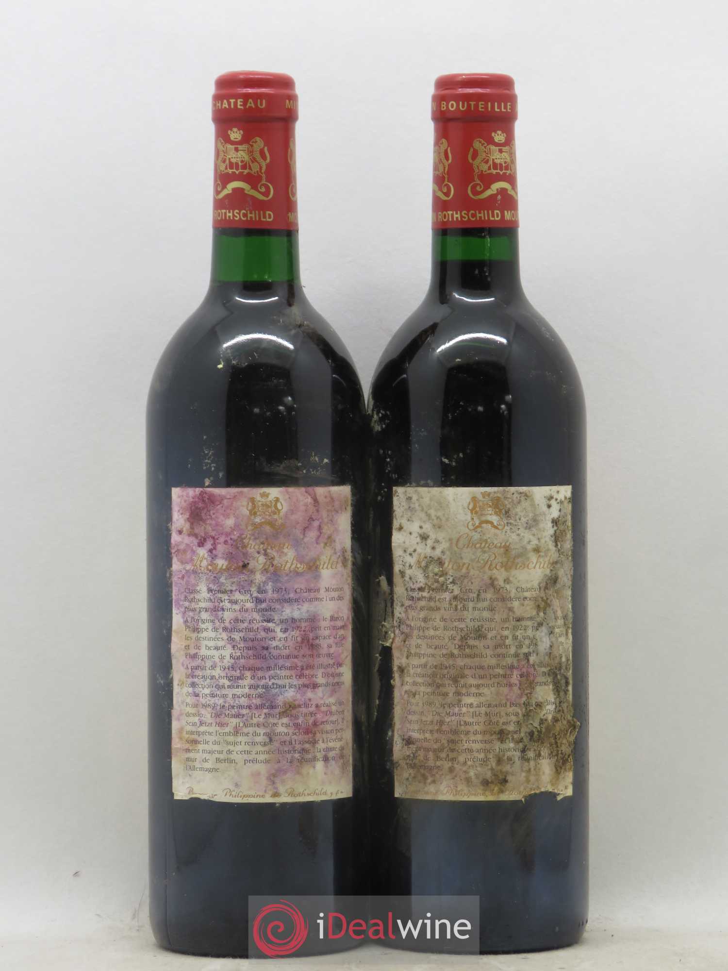 Château Mouton Rothschild 1er Grand Cru Classé 1989 - Lot de 2 bouteilles - 1