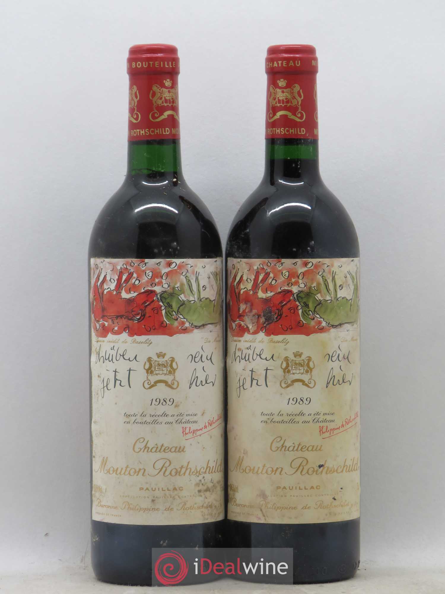 Château Mouton Rothschild 1er Grand Cru Classé 1989 - Lot de 2 bouteilles - 0