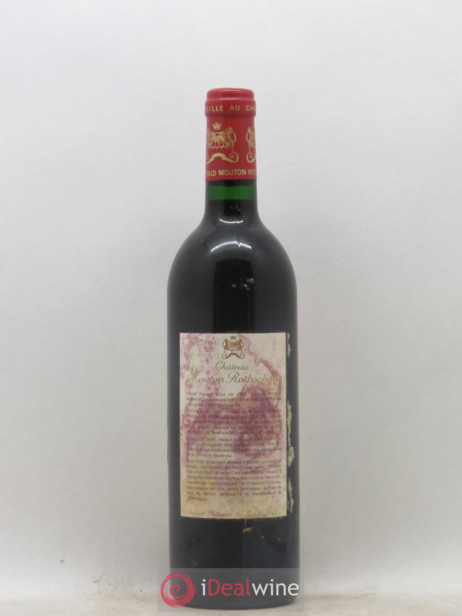 Château Mouton Rothschild 1er Grand Cru Classé 1989 - Lot de 1 bouteille - 1