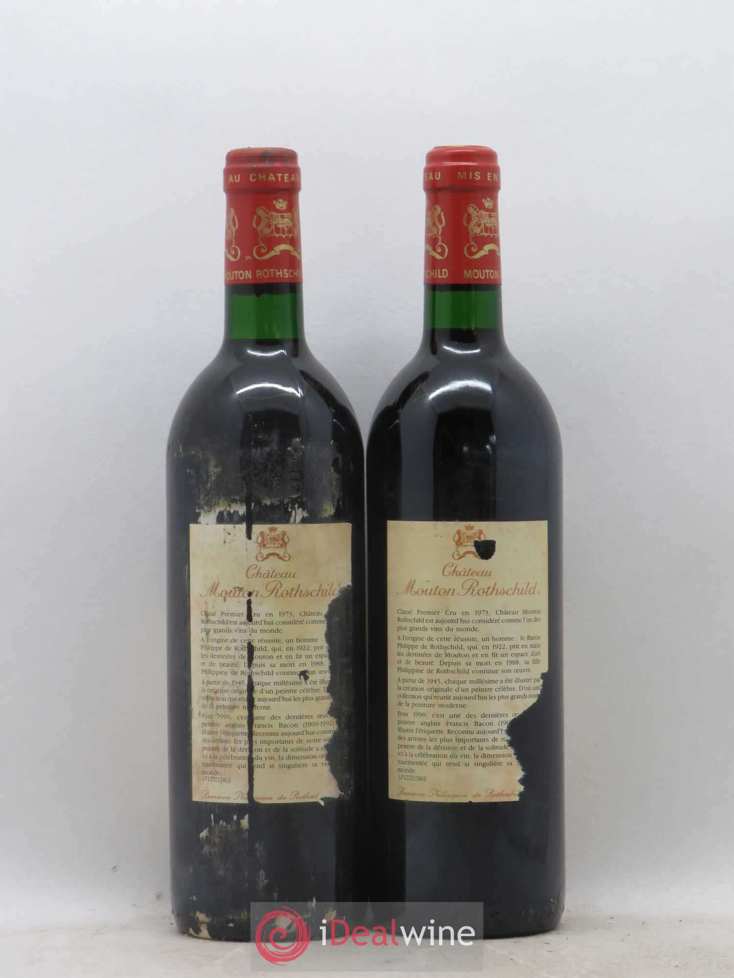 Château Mouton Rothschild 1er Grand Cru Classé 1990 - Lot de 2 bouteilles - 1