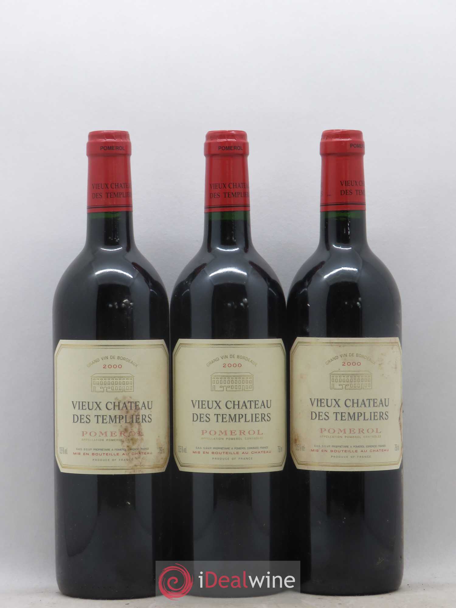 Pomerol Vieux Chateau des Templiers 2000 - Posten von 3 Flaschen - 0