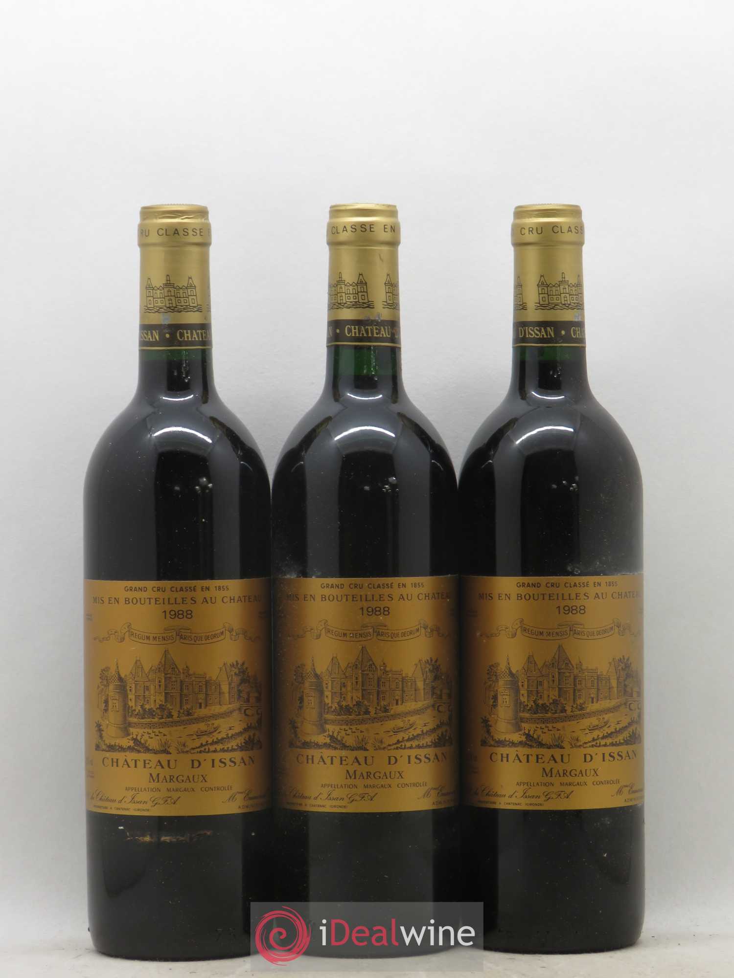 Château d'Issan 3ème Grand Cru Classé 1988 - Lot de 3 bouteilles - 0