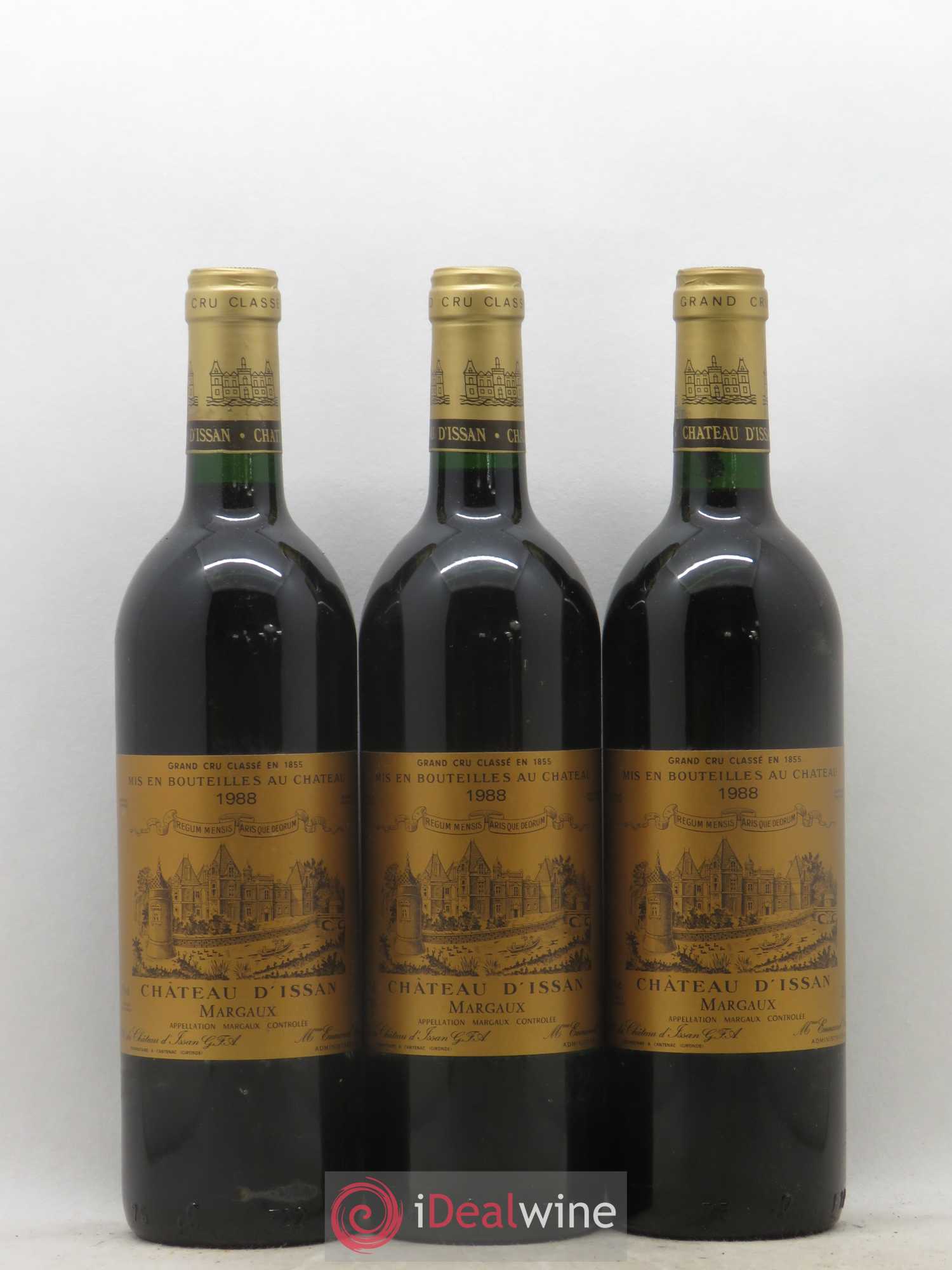 Château d'Issan 3ème Grand Cru Classé 1988 - Lot de 3 bouteilles - 0