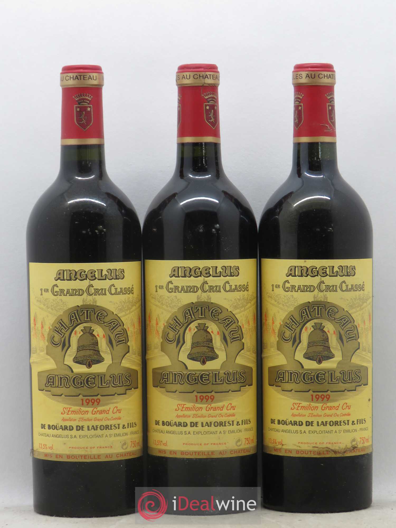 Château Angélus 1er Grand Cru Classé A 1999 - Lot de 3 bouteilles - 0
