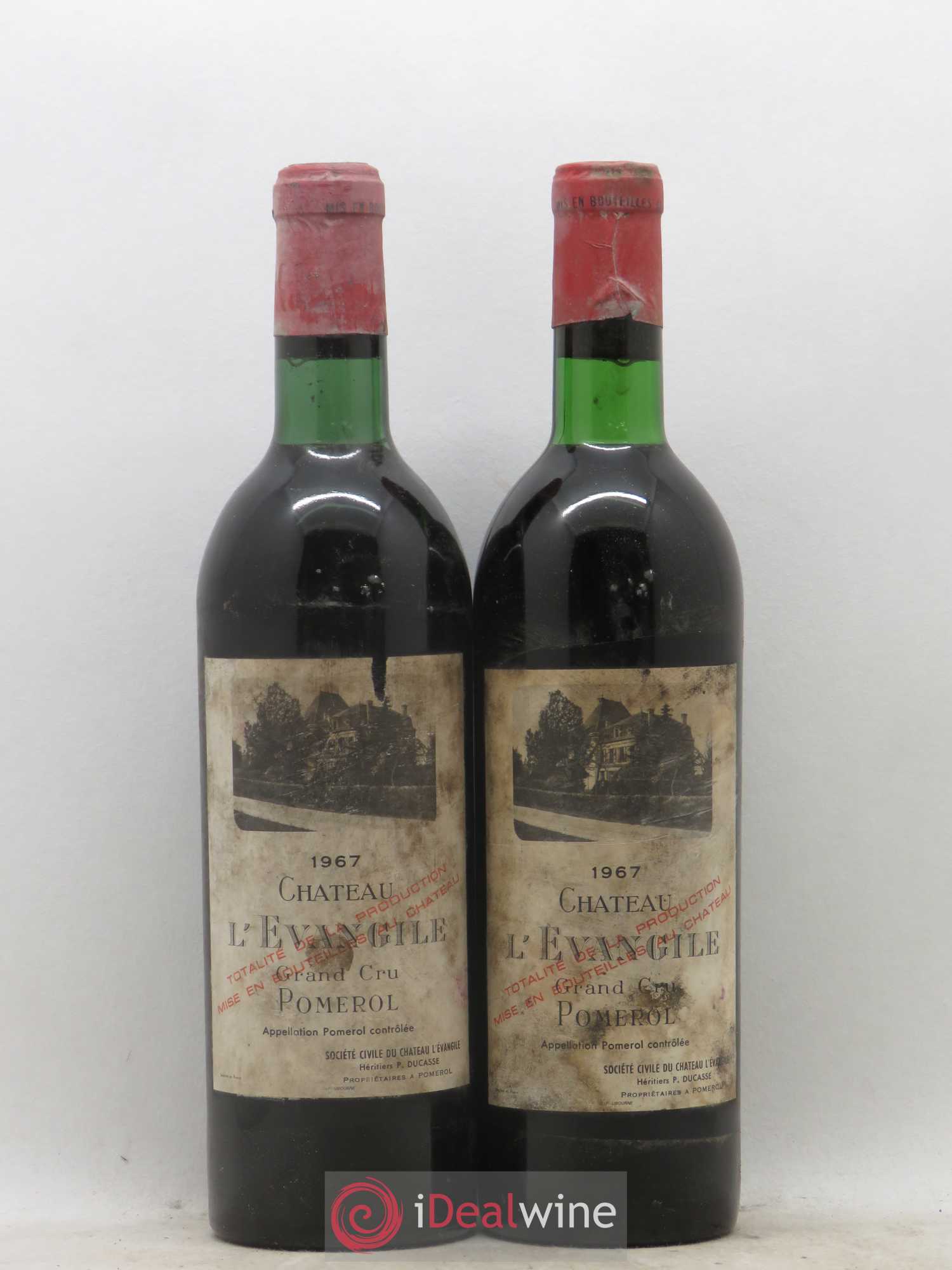 Château l' Évangile 1967 - Lot de 2 bouteilles - 0