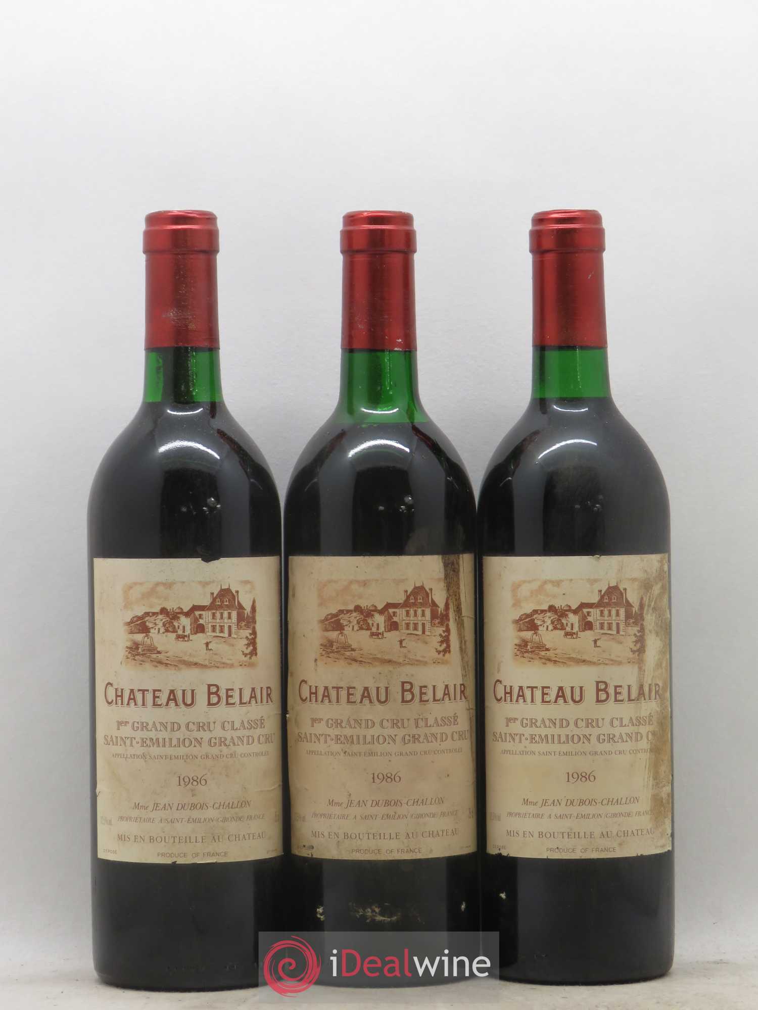 Château Belair (Belair-Monange) 1er Grand Cru Classé B 1986 - Lot de 6 bouteilles - 2