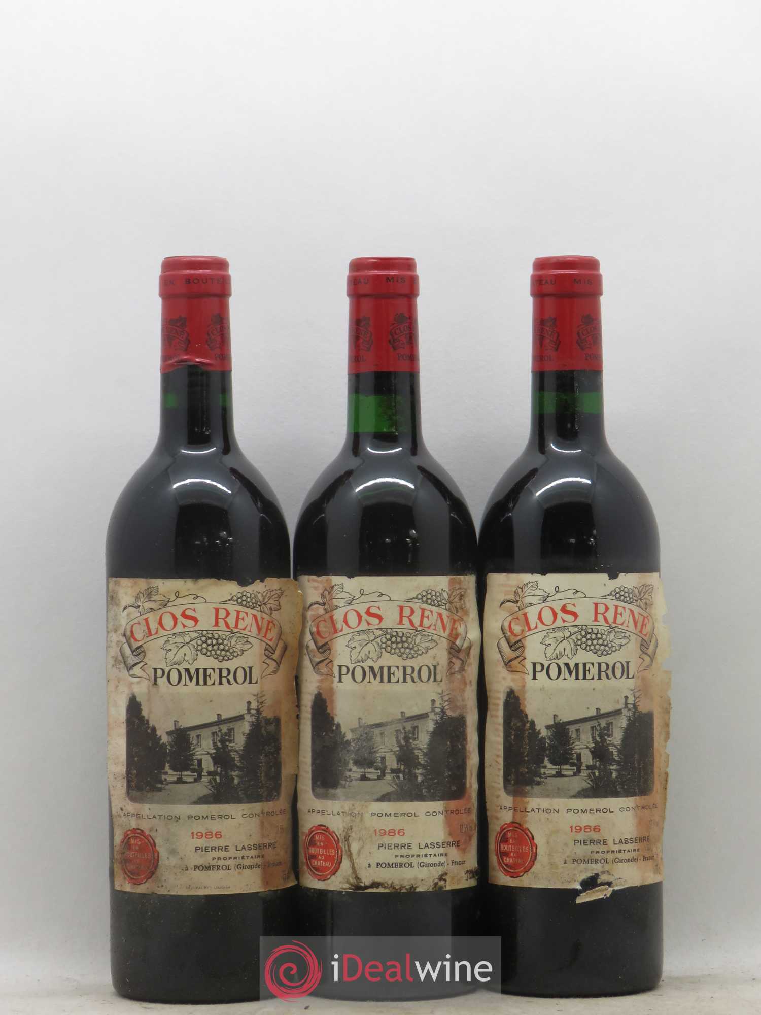 Clos René 1986 - Lot of 3 bottles - 0