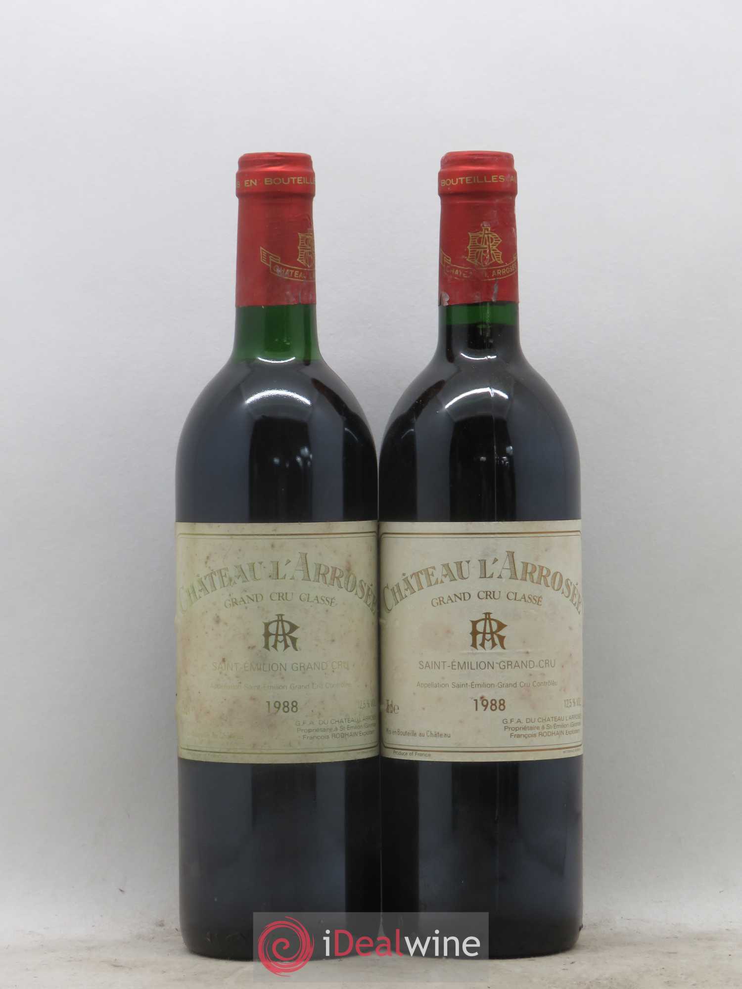 Château l' Arrosée Grand Cru Classé 1988 - Lot de 2 bouteilles - 0