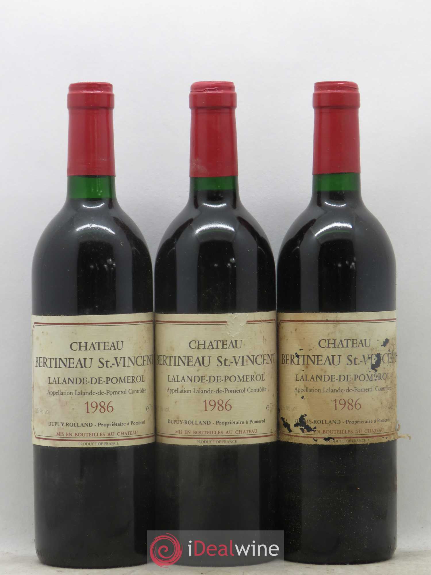 Lalande-de-Pomerol Chateau Bertineau Saint Vincent 1986 - Posten von 6 Flaschen - 1
