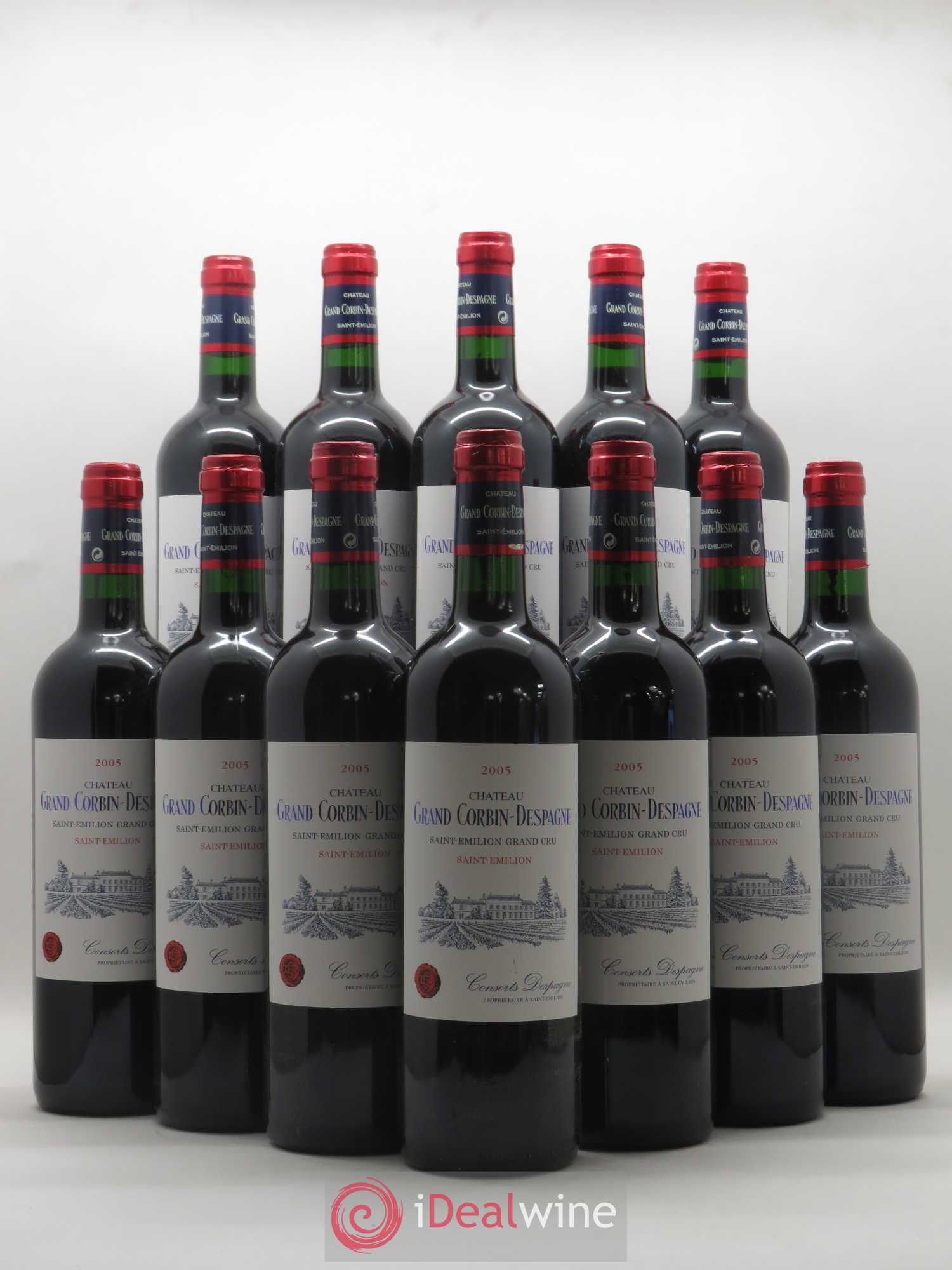 Château Grand Corbin Despagne Grand Cru Classé 2005 - Lot de 12 bouteilles - 0