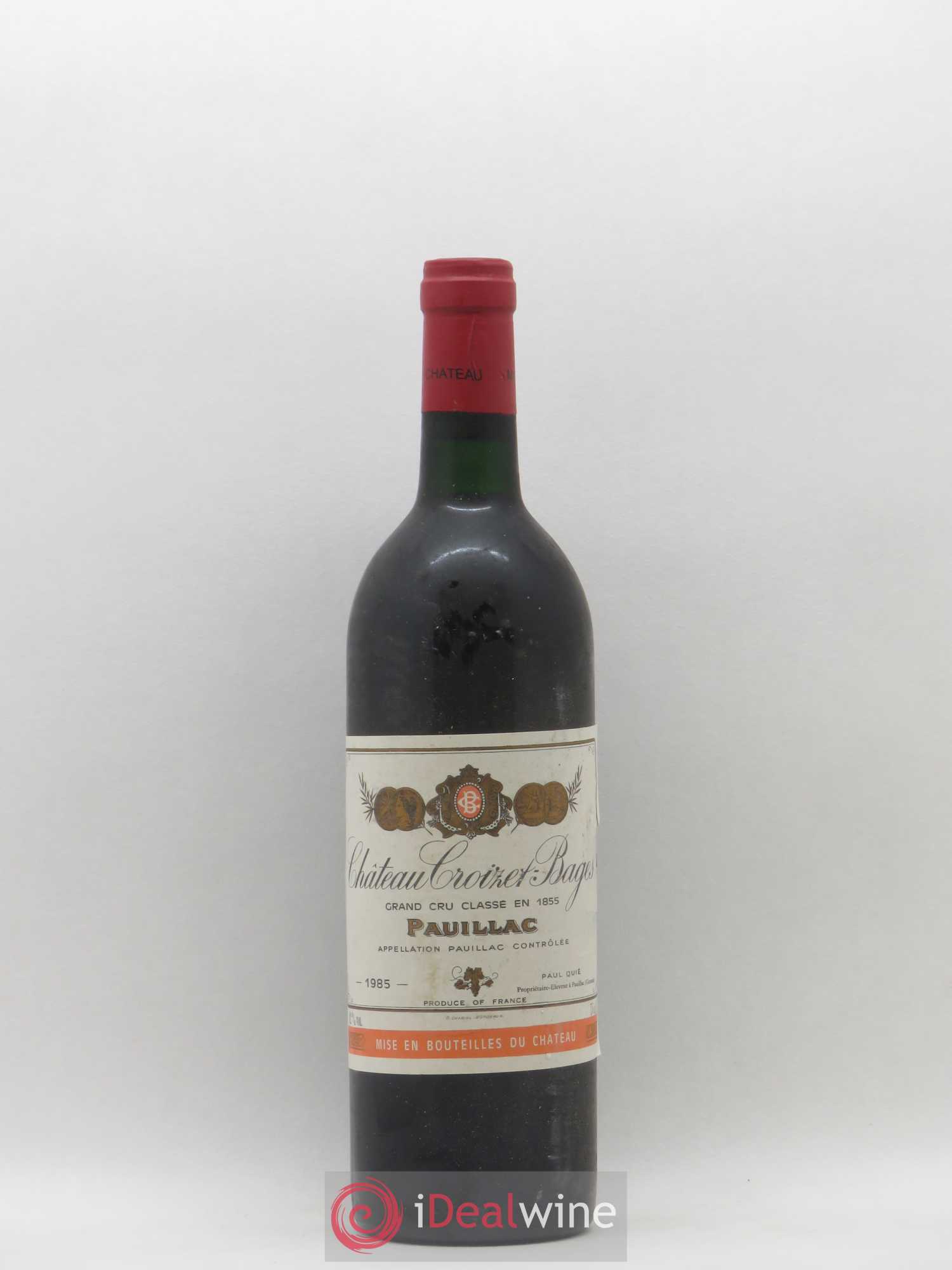 Château Croizet Bages 5ème Grand Cru Classé 1985 - Lot de 1 bouteille - 0