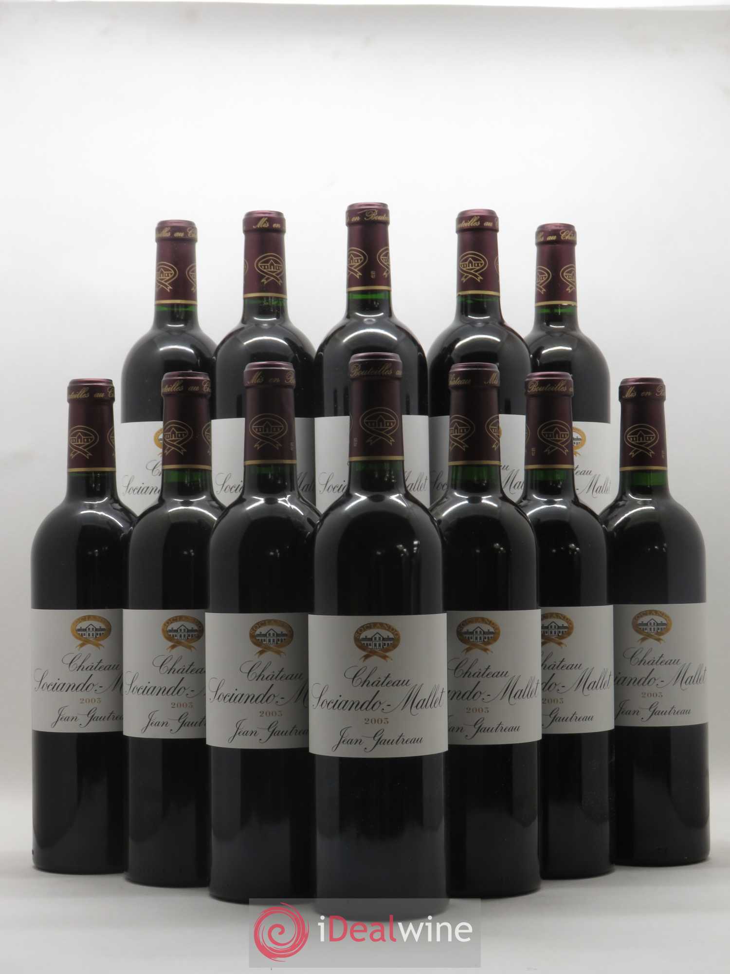 Château Sociando Mallet 2003 - Lot de 12 bouteilles - 0