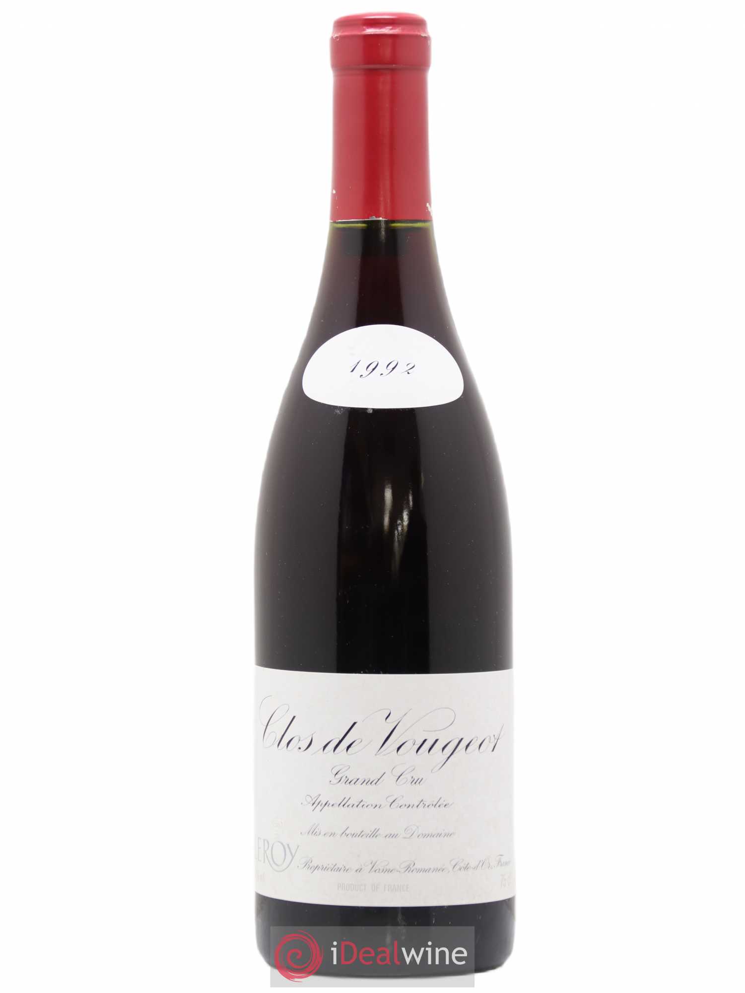 Clos de Vougeot Grand Cru Leroy (Domaine) 1992 - Lot de 1 bouteille - 0