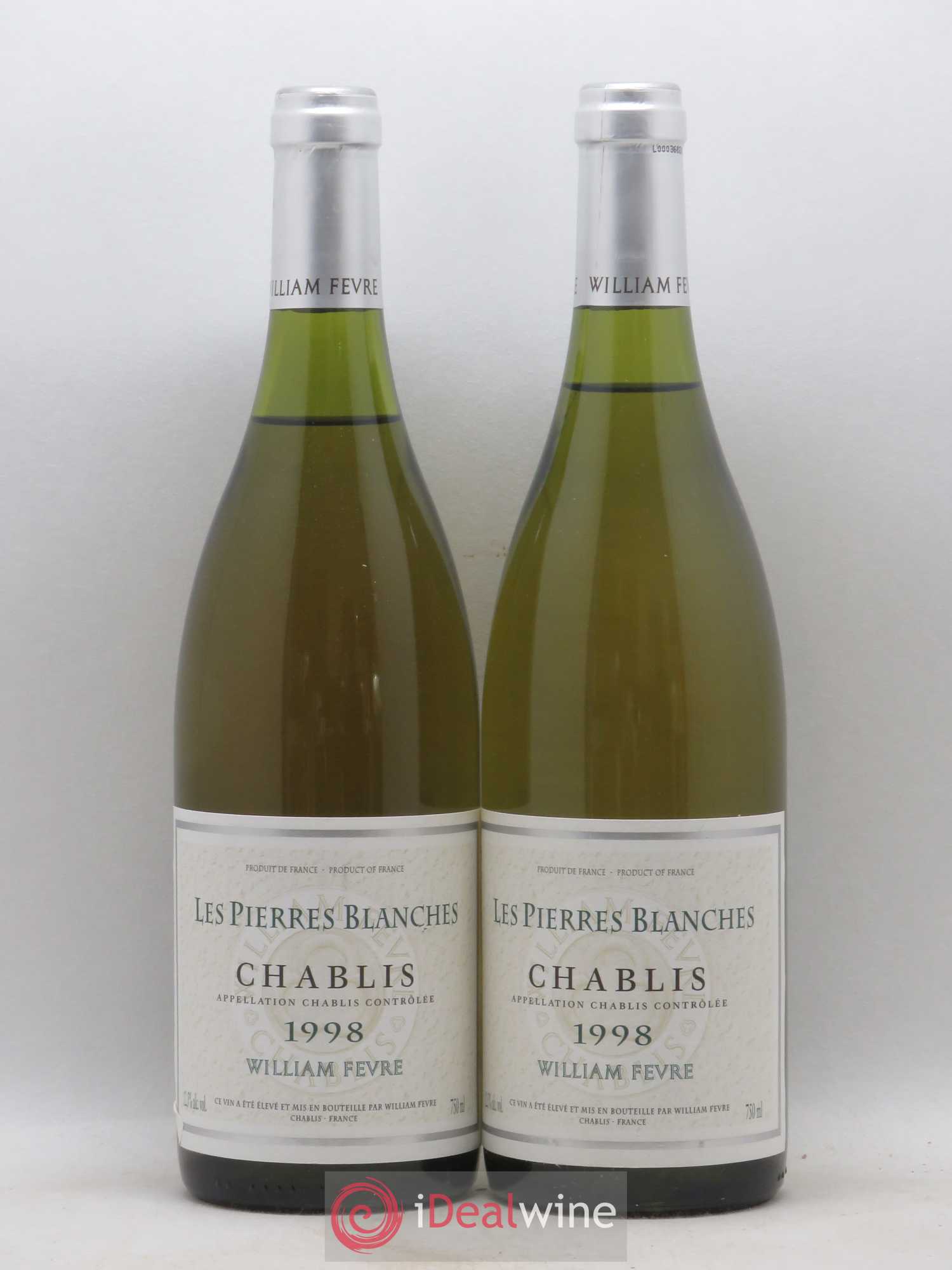 Chablis William Fèvre Les Pierres Blanches 1998 - Lot de 2 bouteilles - 0
