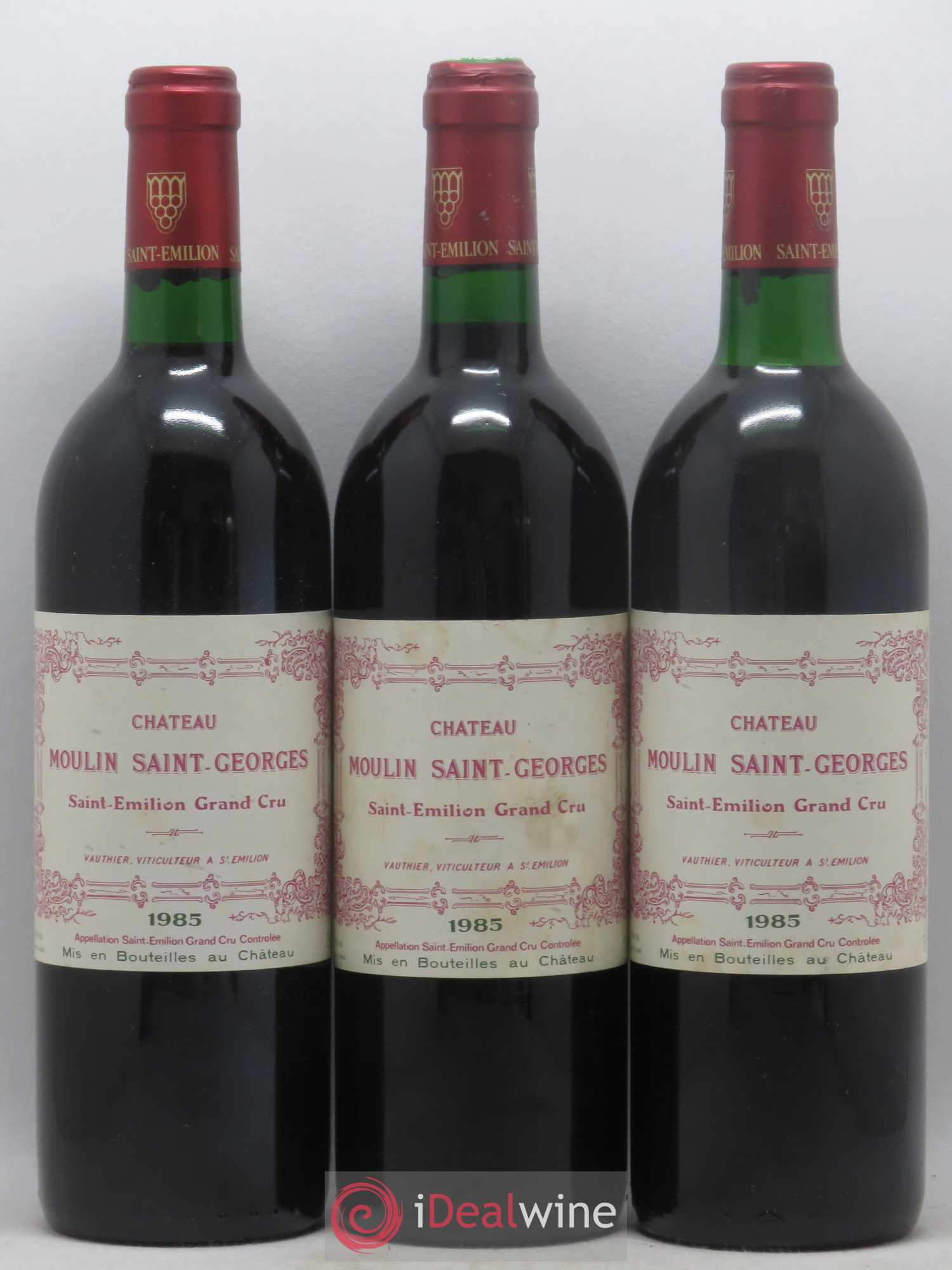 Château Moulin Saint Georges 1985 - Lot de 3 bouteilles - 0