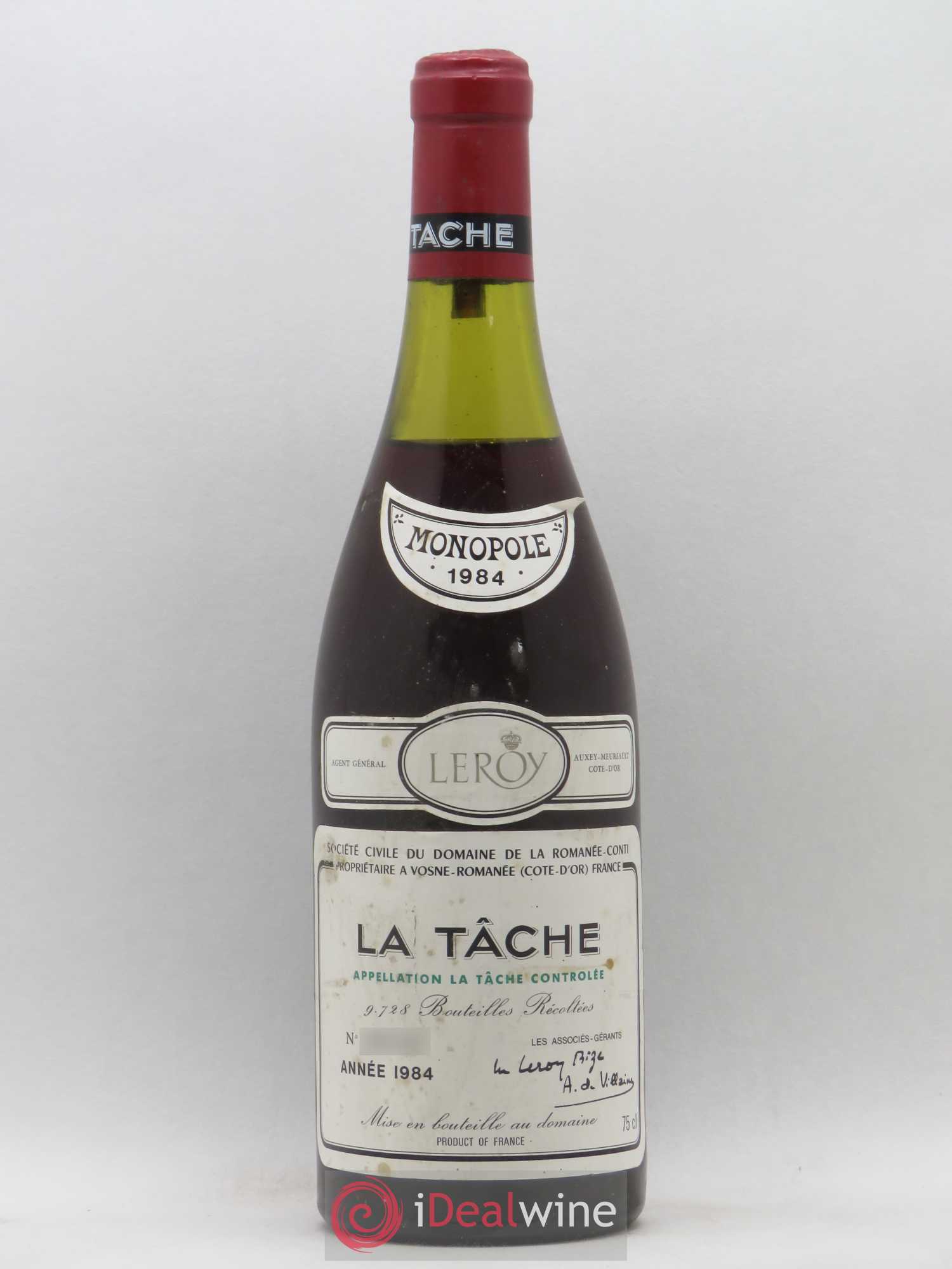 La Tâche Grand Cru Domaine de la Romanée-Conti 1984 - Lot de 1 bouteille - 0