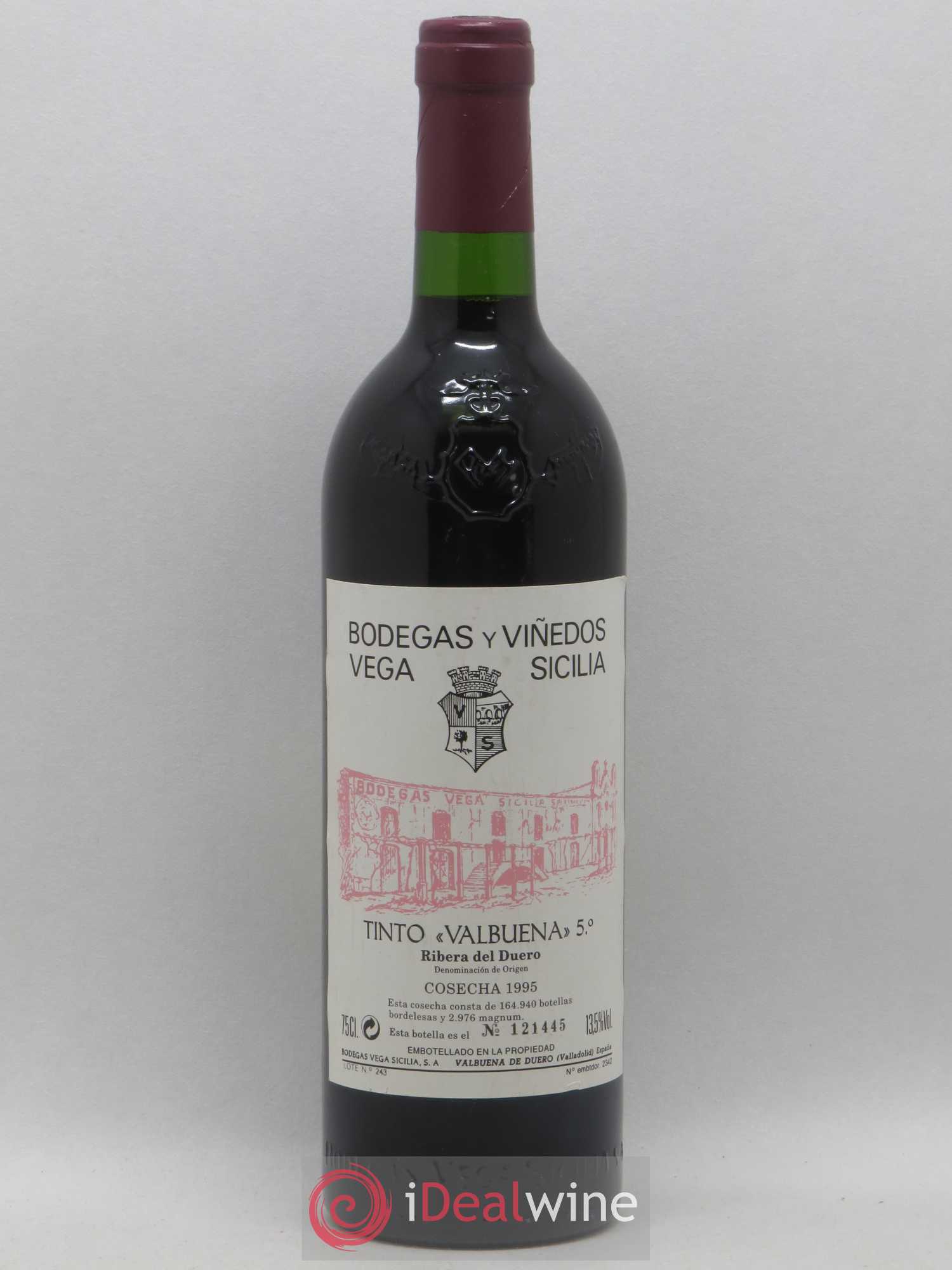 Ribera Del Duero DO Vega Sicilia Valbuena 5 ano Famille Alvarez 1995 - Lot de 1 bouteille - 0